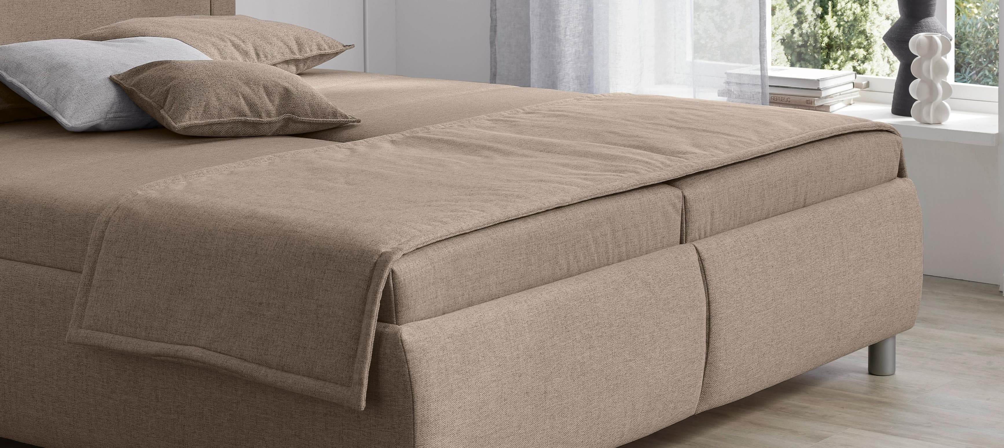 HAPO Tagesdecke Plaid hellbraun Polyester Vließwatte