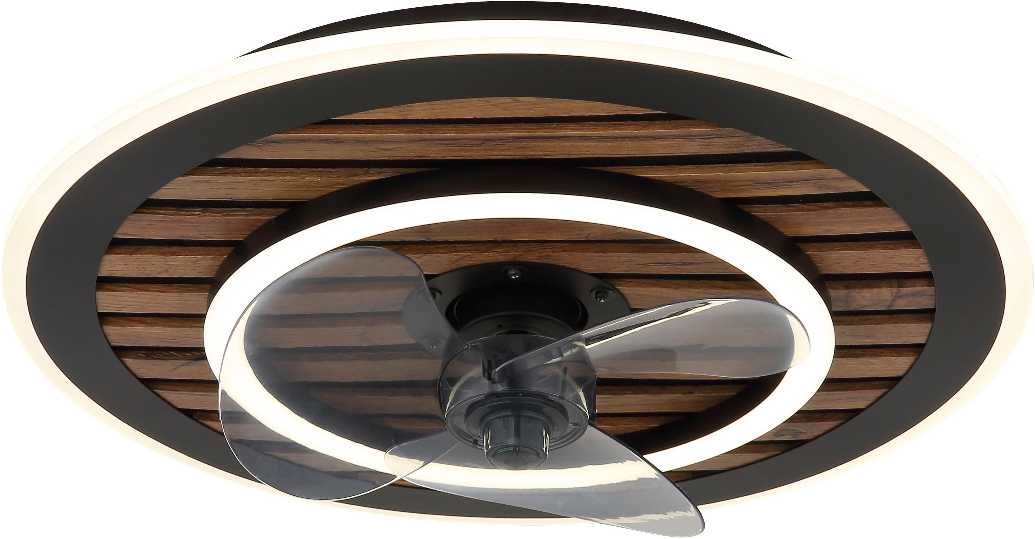 Deckenventilator TREVINO Schwarz mit Dimmbarer Beleuchtung