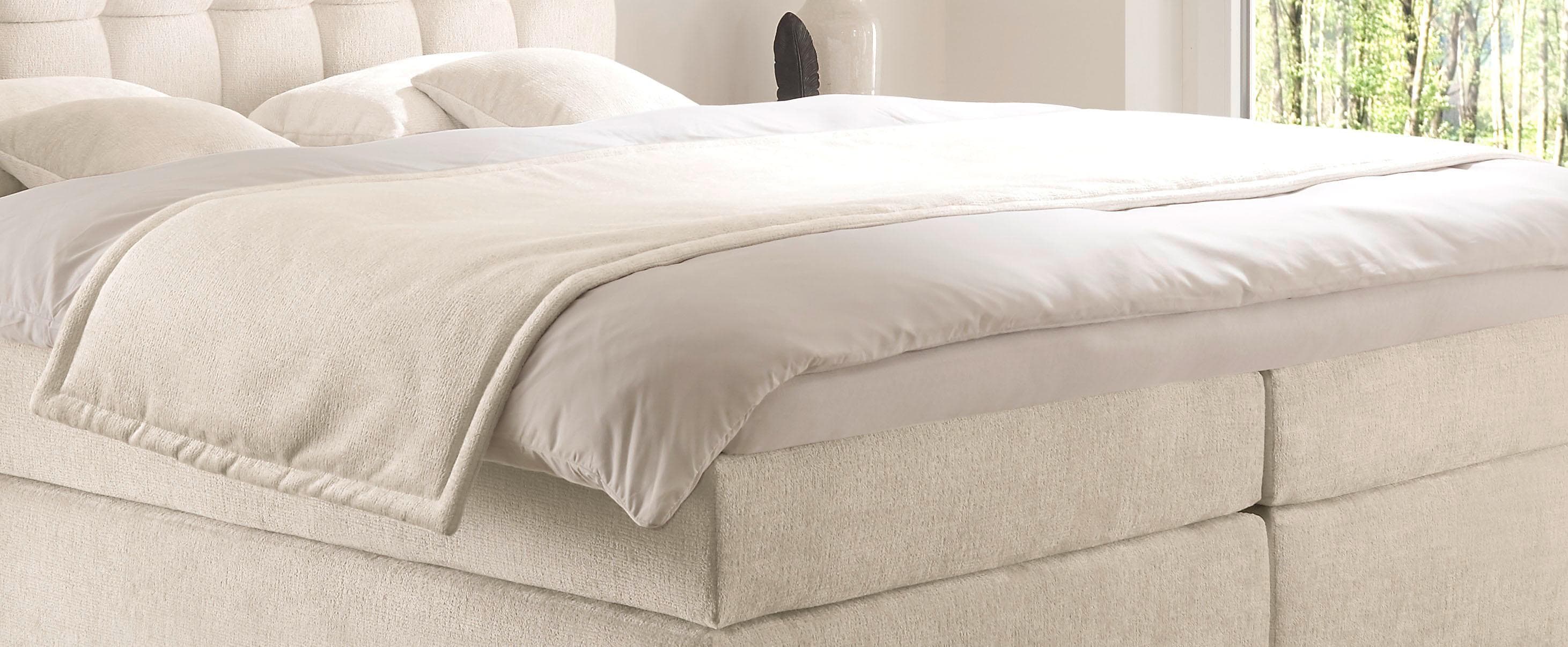 HAPO Tagesdecke Plaid cremeweiß Polyester versteppt