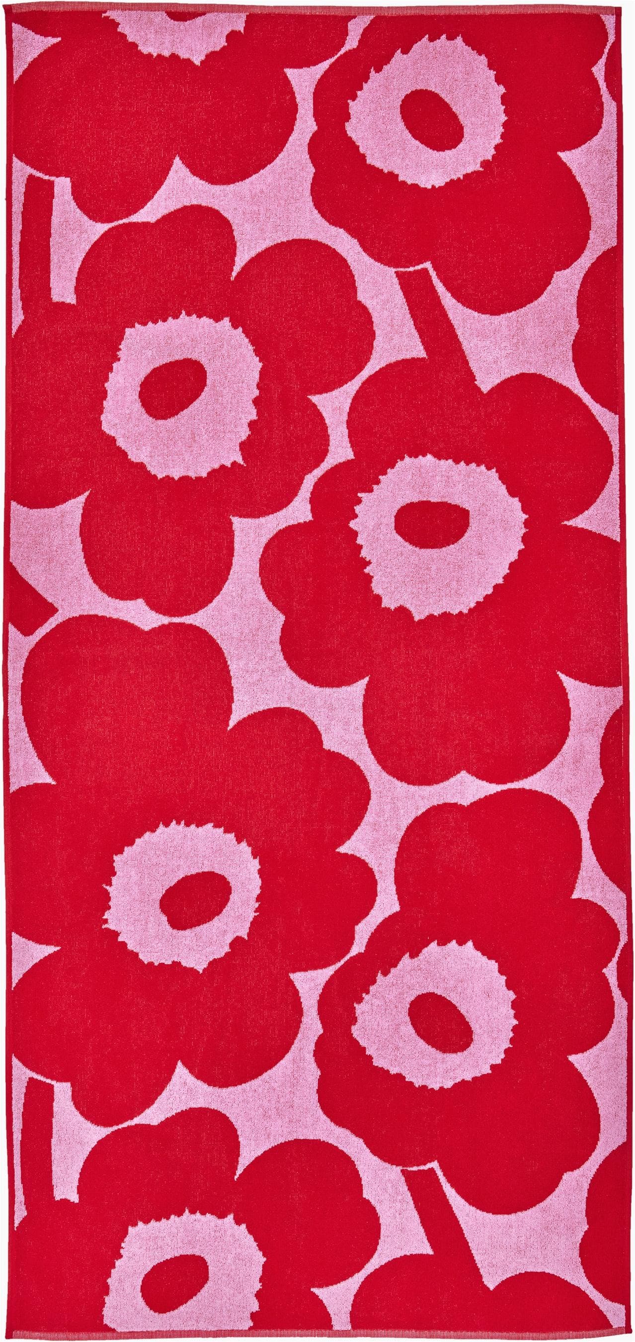 MARIMEKKO Duschtuch UNIKKO Rosa Rot Frottee 70x150 cm