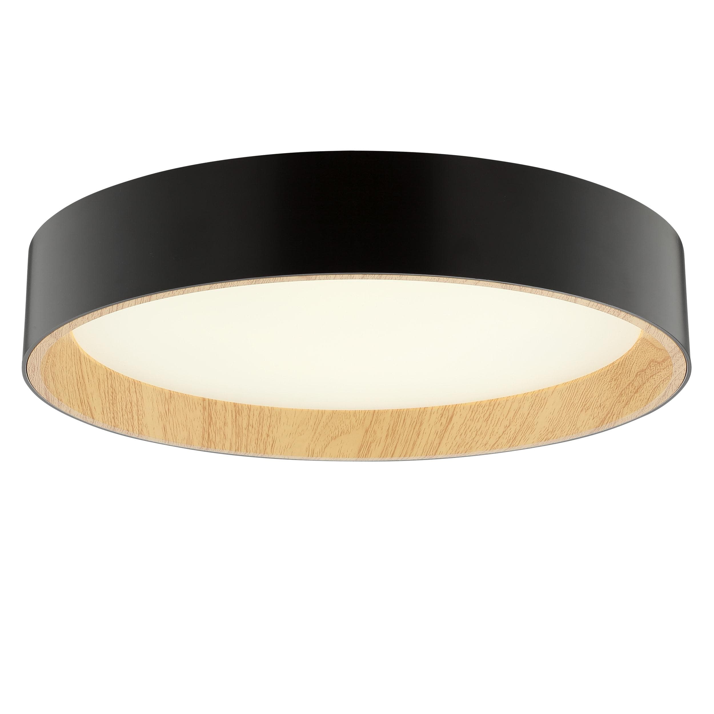 BRILLIANT LED Deckenleuchte Larios Holz Hell/Schwarz 39 cm Dimmbar
