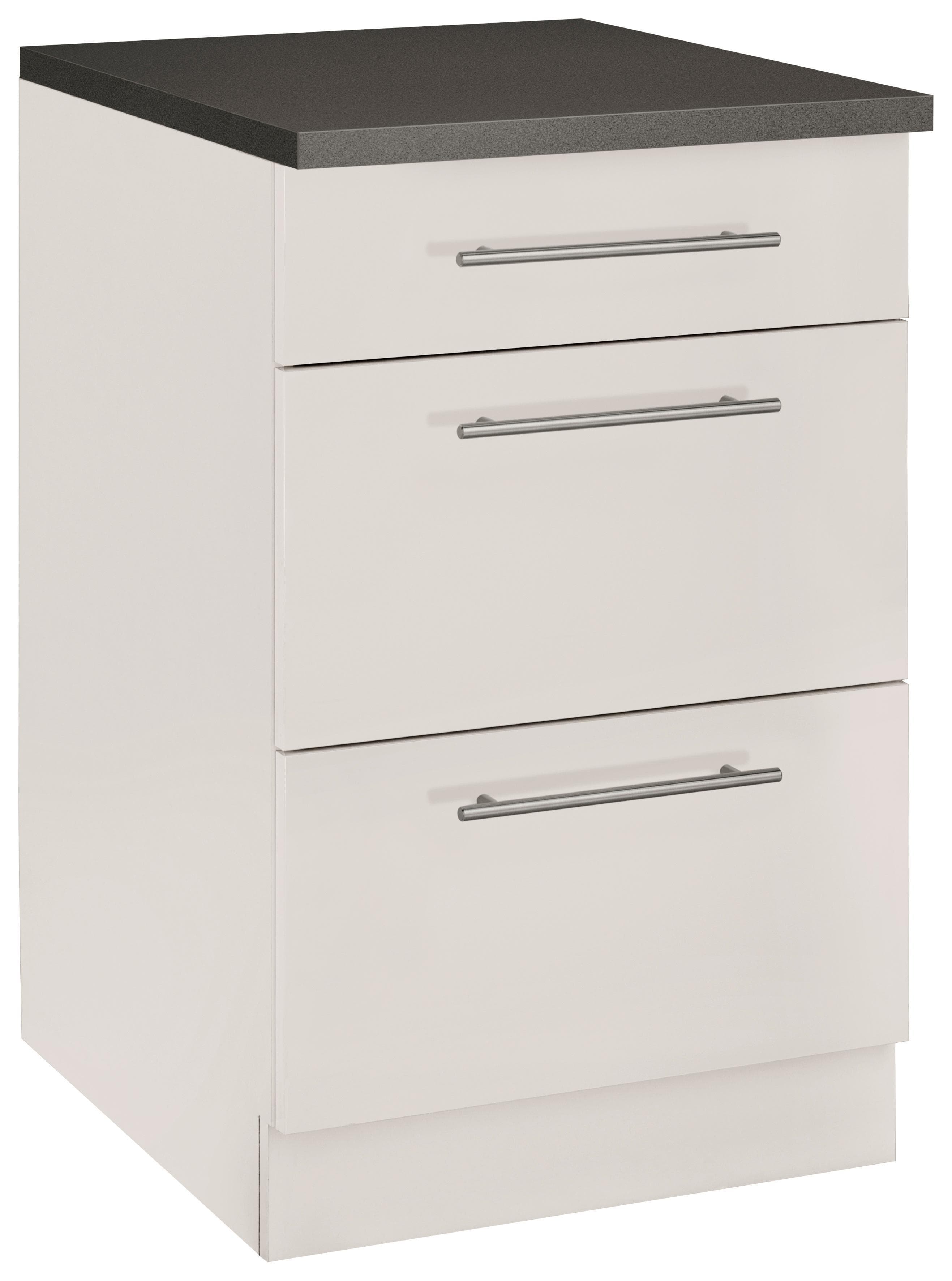 WIHO KÜCHEN Unterschrank Cali Beige Grau mit 2 Auszügen