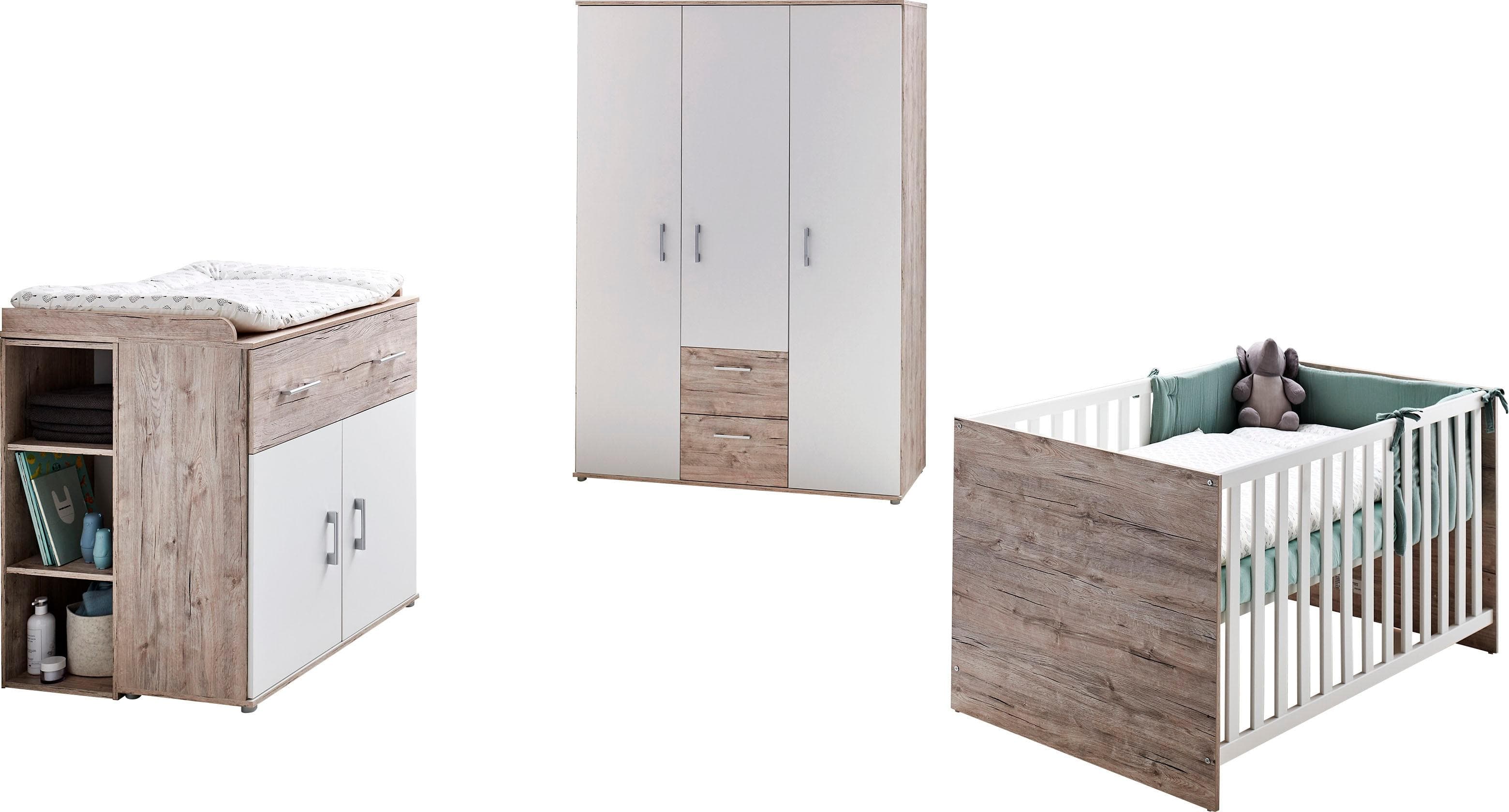OTTO home Babyzimmer-Komplettset Rieke, 4-tlg. Kinderbett, Wickelkommode, Kleiderschrank