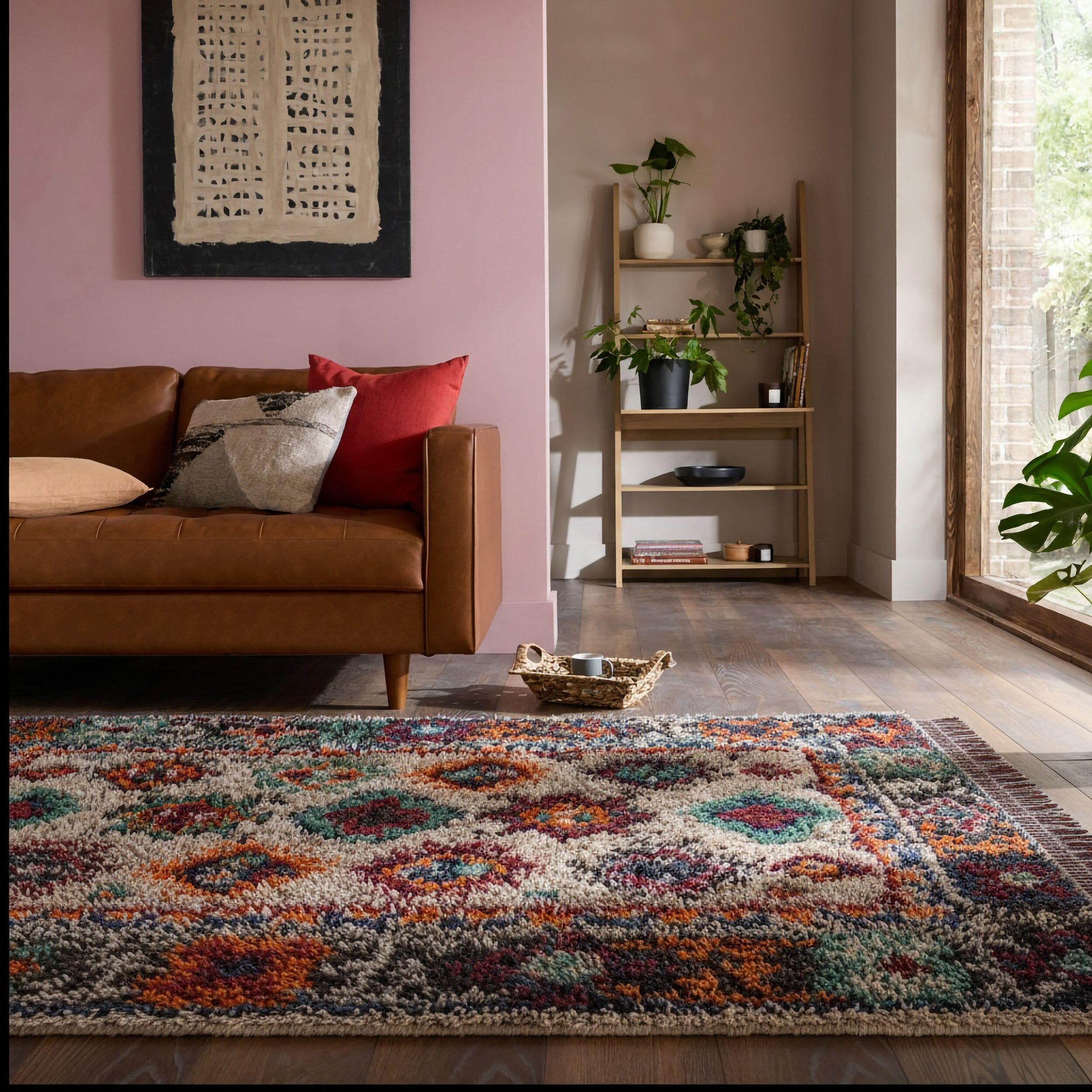 FLAIR RUGS LIA SHAGGY Teppich Bunt Skandinavisch