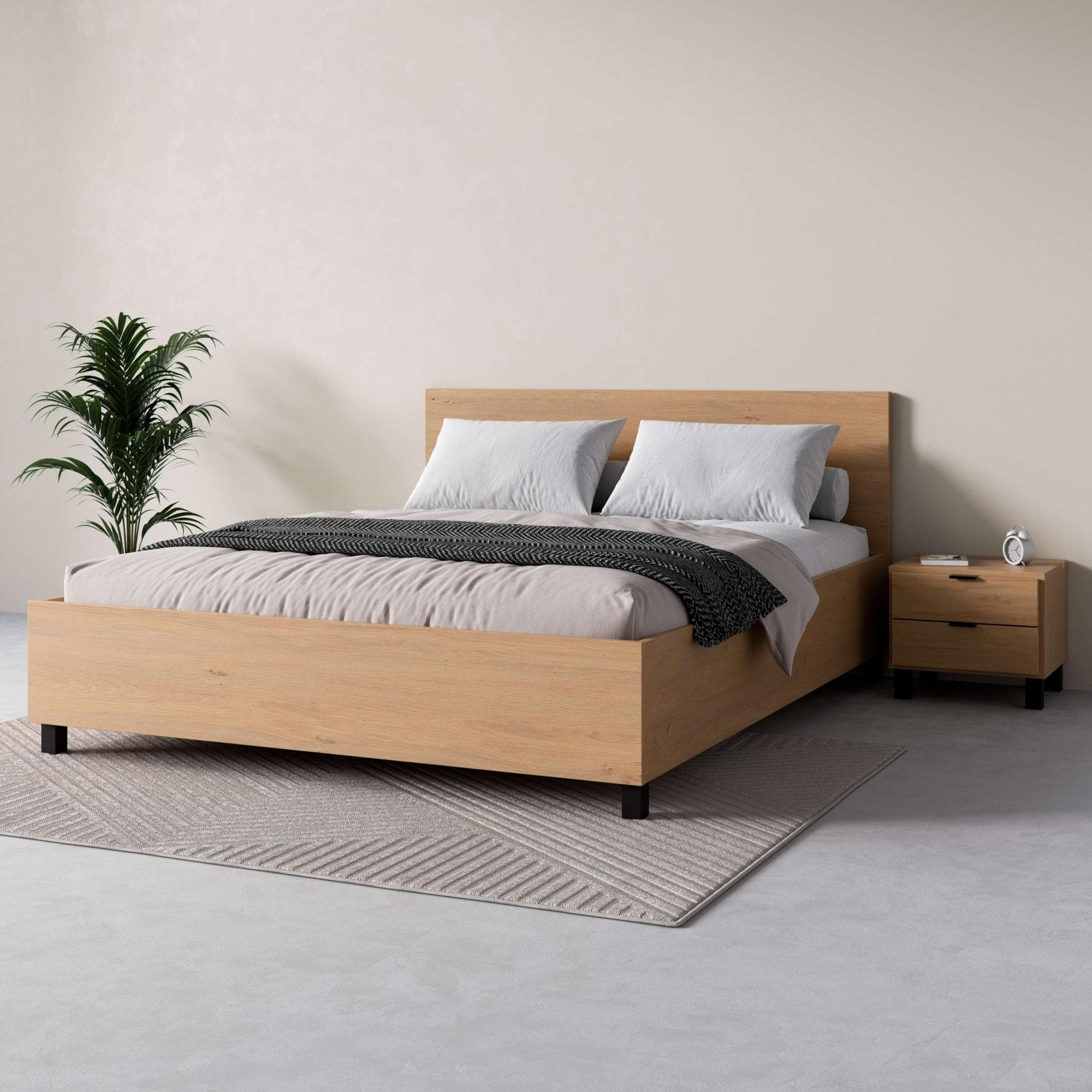 Bett VOX SIMPLE mit Bettkasten, Eiche, 165x204cm