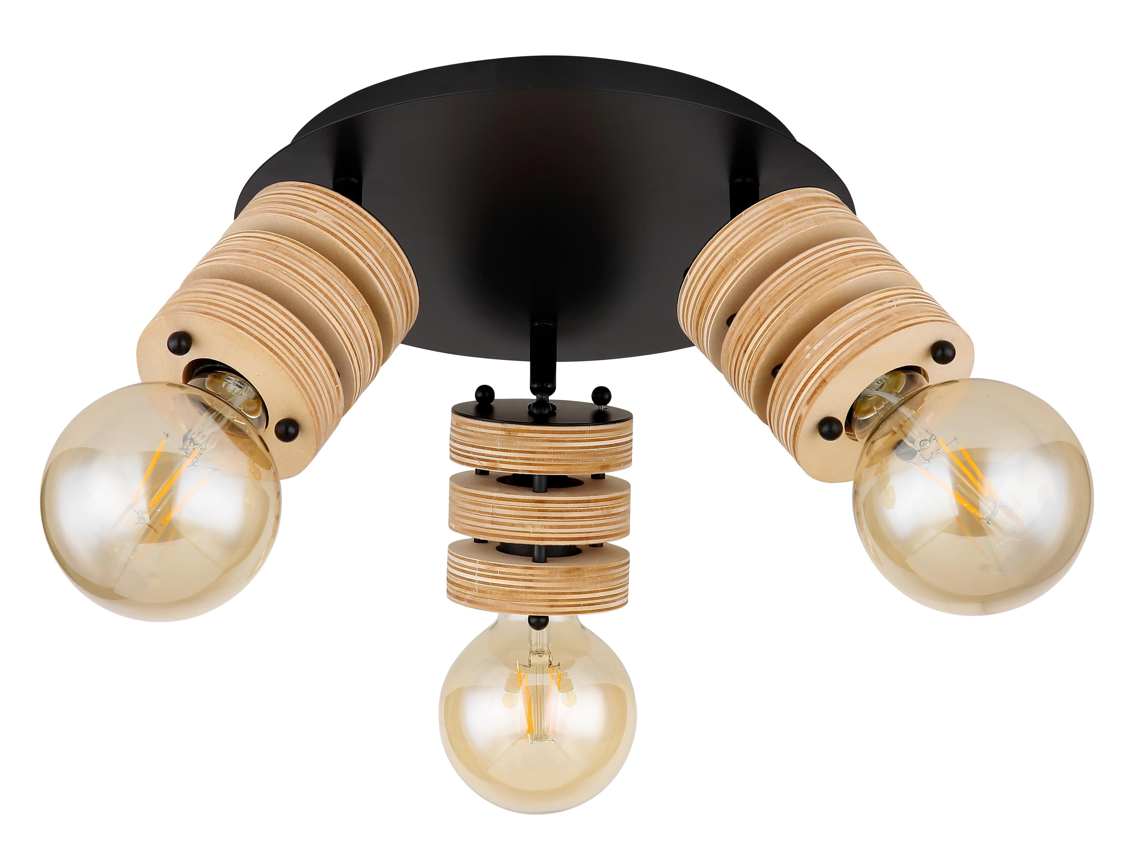 GLOBO LIGHTING Deckenspot ANGE LINE Schwarz Matt 3 E27