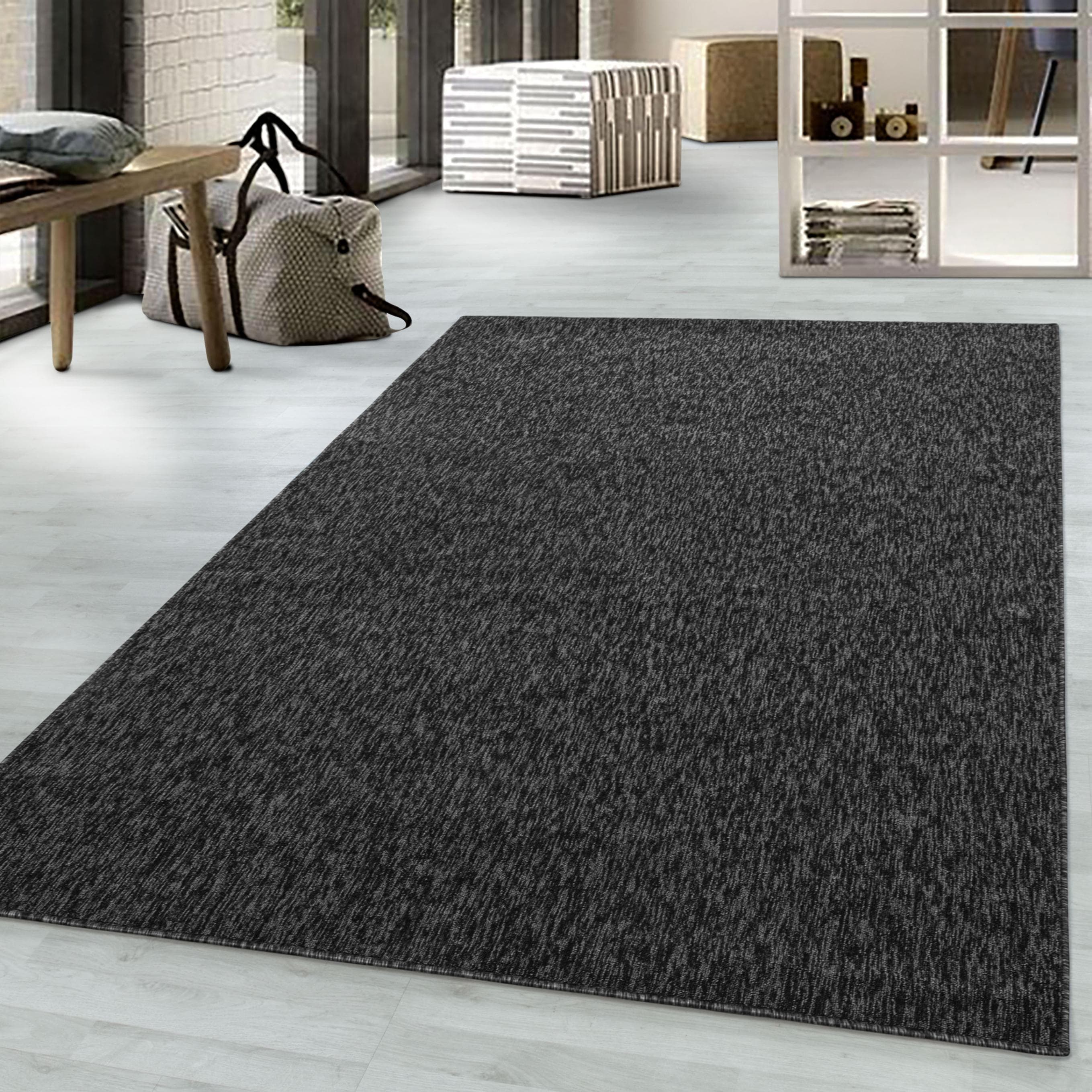 Ayyildiz Teppiche Nizza 1800 Kurzflor Teppich Anthrazit