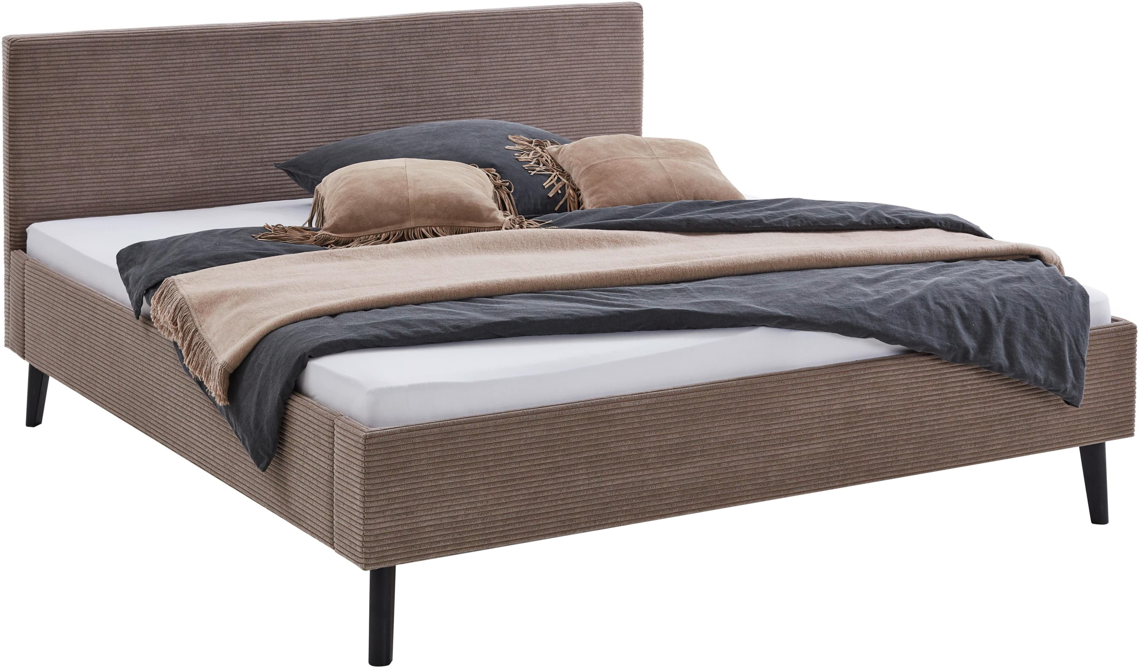 Meise Möbel Polsterbett Avola Taupe Cord 180x200 cm