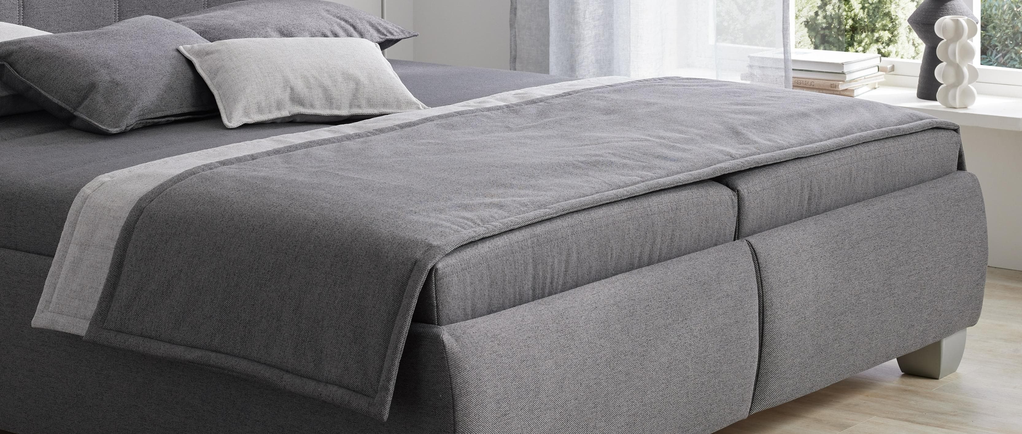 HAPO Tagesdecke Plaid Anthrazit Polyester Vließwatte