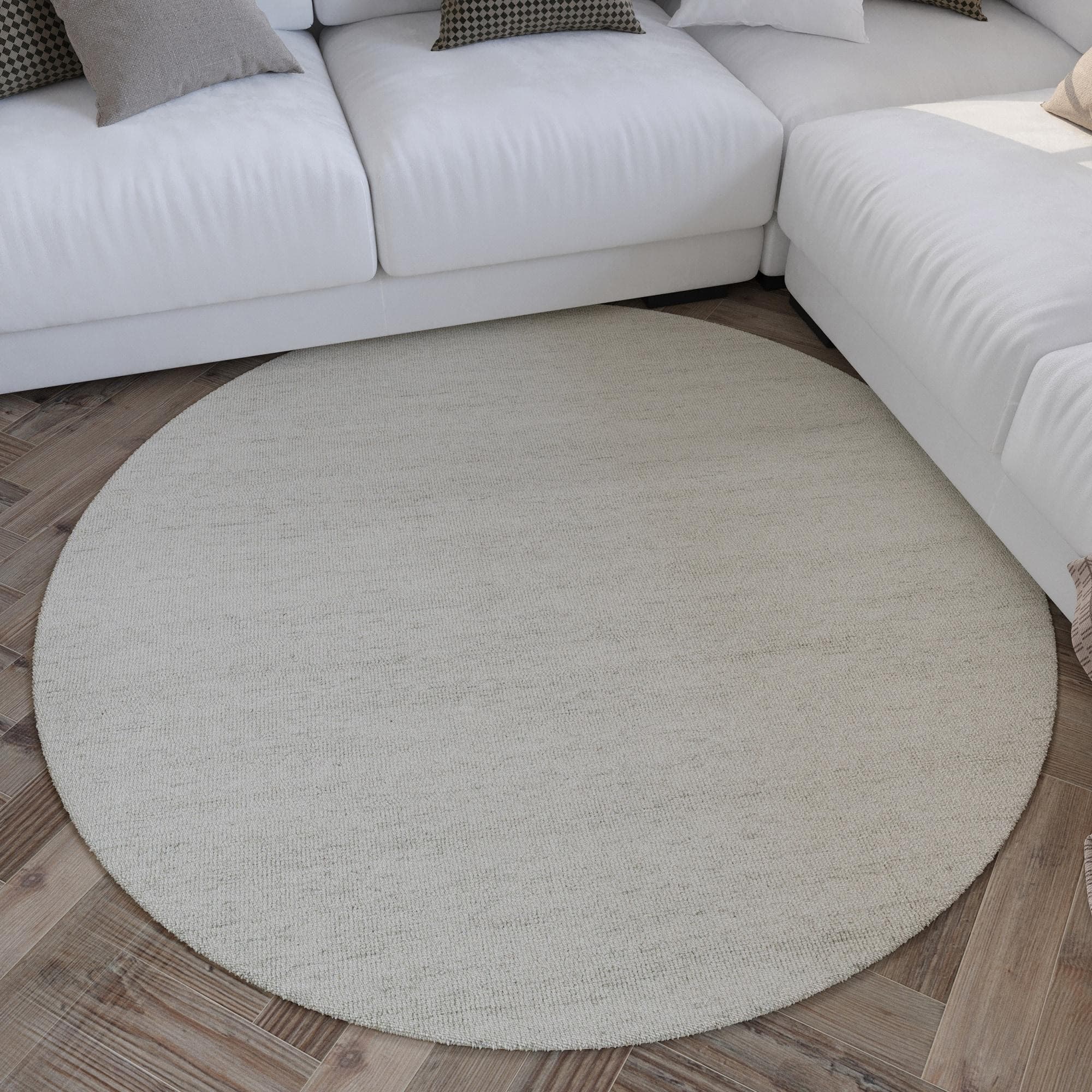 WECON HOME Wollteppich Hamptons SIXTEEN Rund Beige
