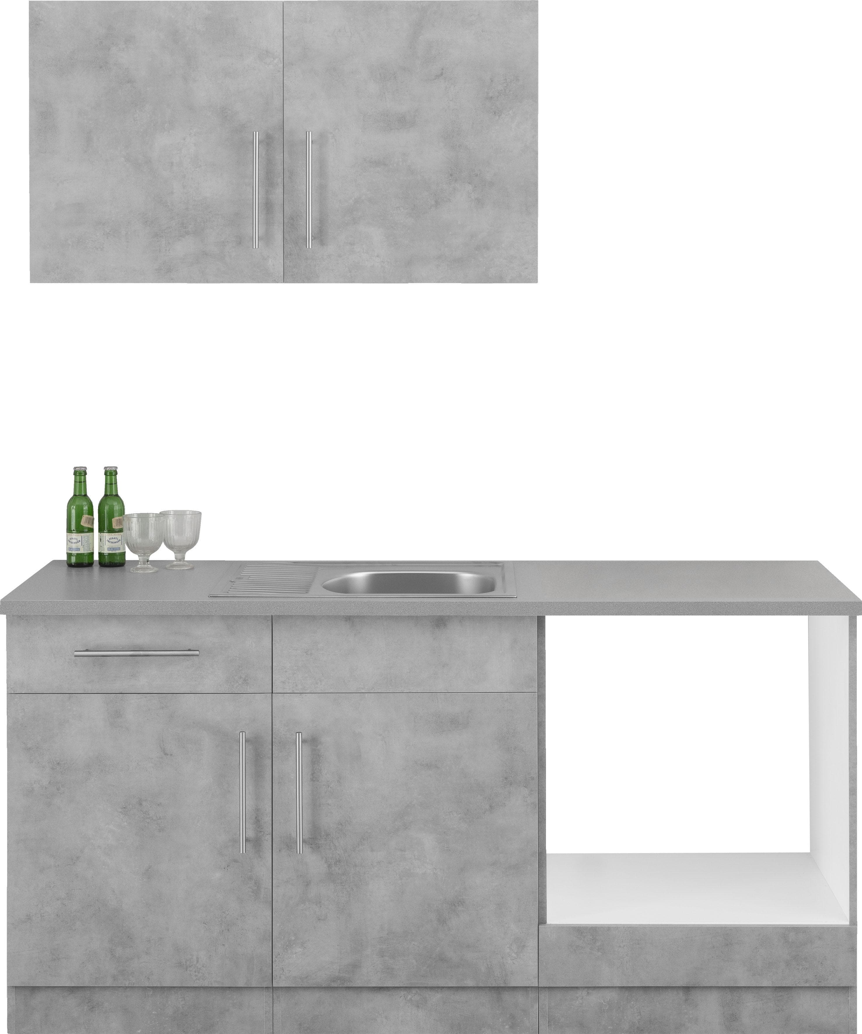 Wiho-Küchen Cali Küchenzeile Betonfarben Canvas Grau