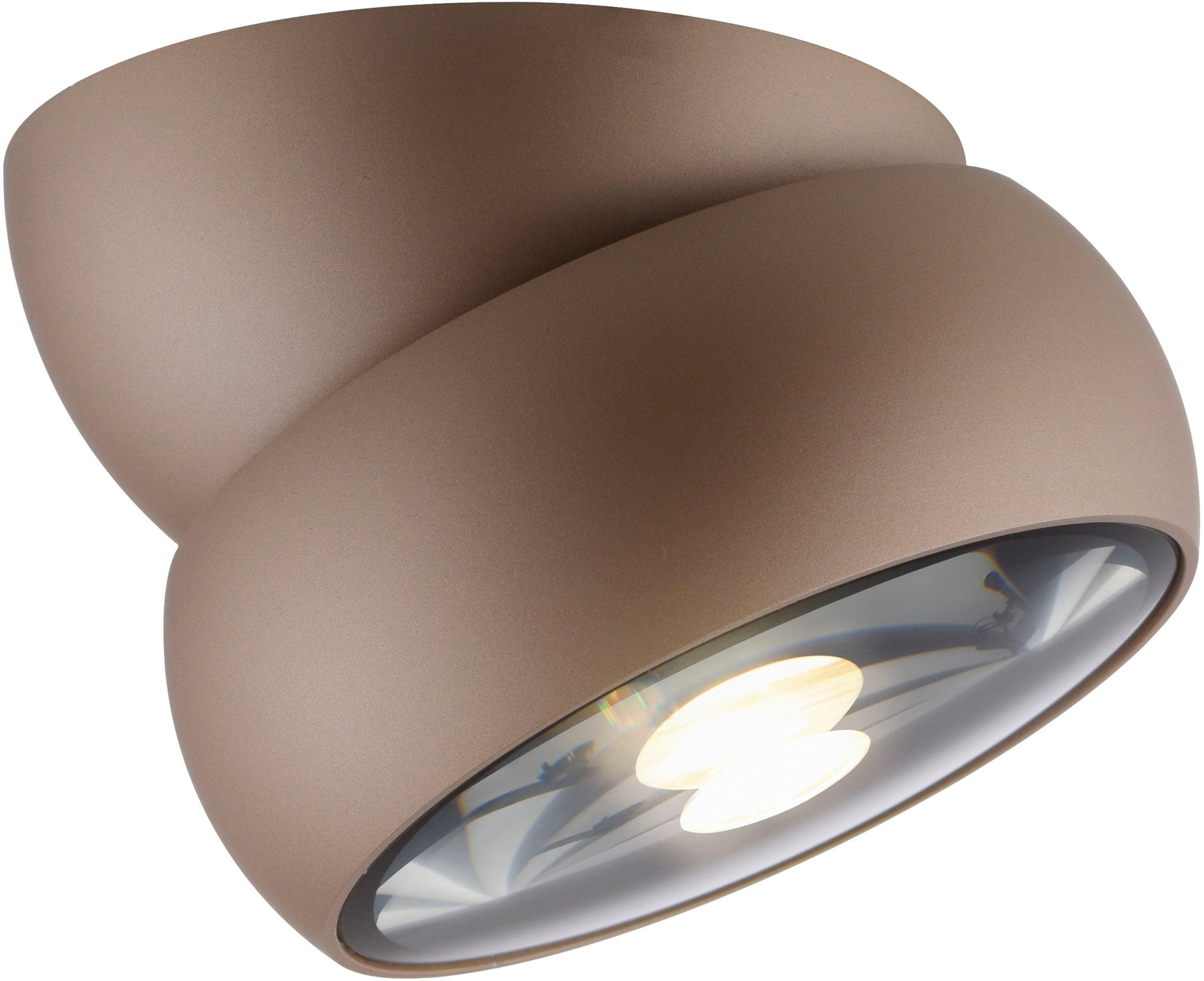 PURE LED-Deckenspot Move 12 cm Bronze Metall/Glas