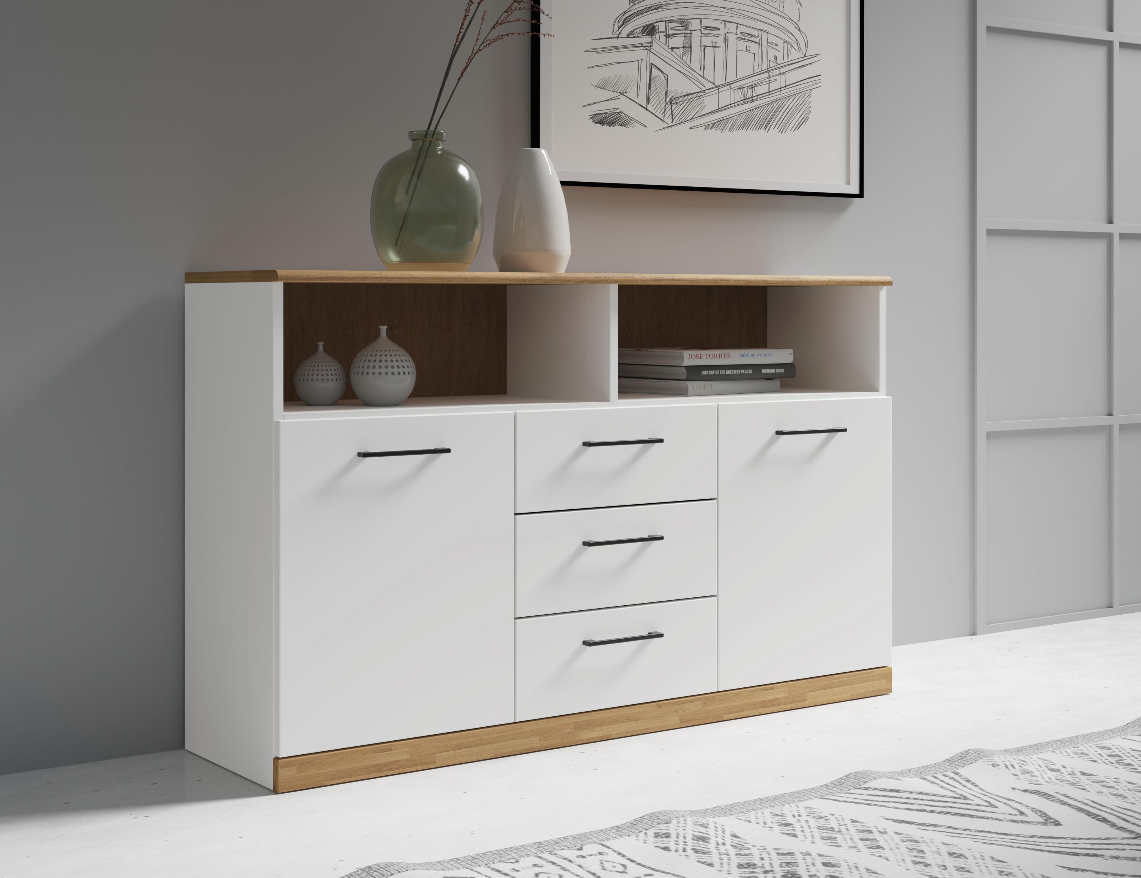 OTTO HOME Sideboard Ribe Weiß Eiche 130cm