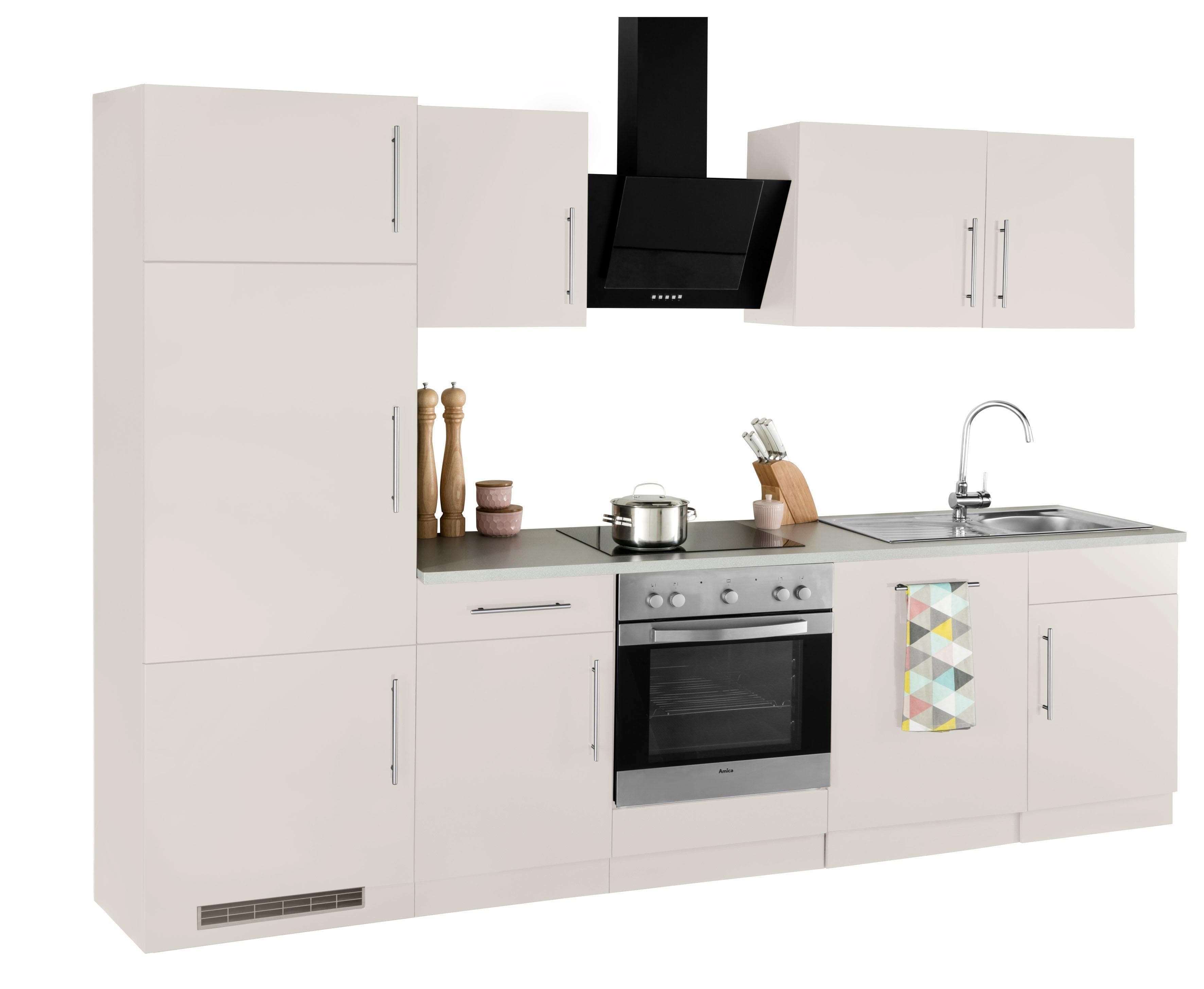 Wiho Küchenzeile Cali Komplettküche Beige Grau Granit