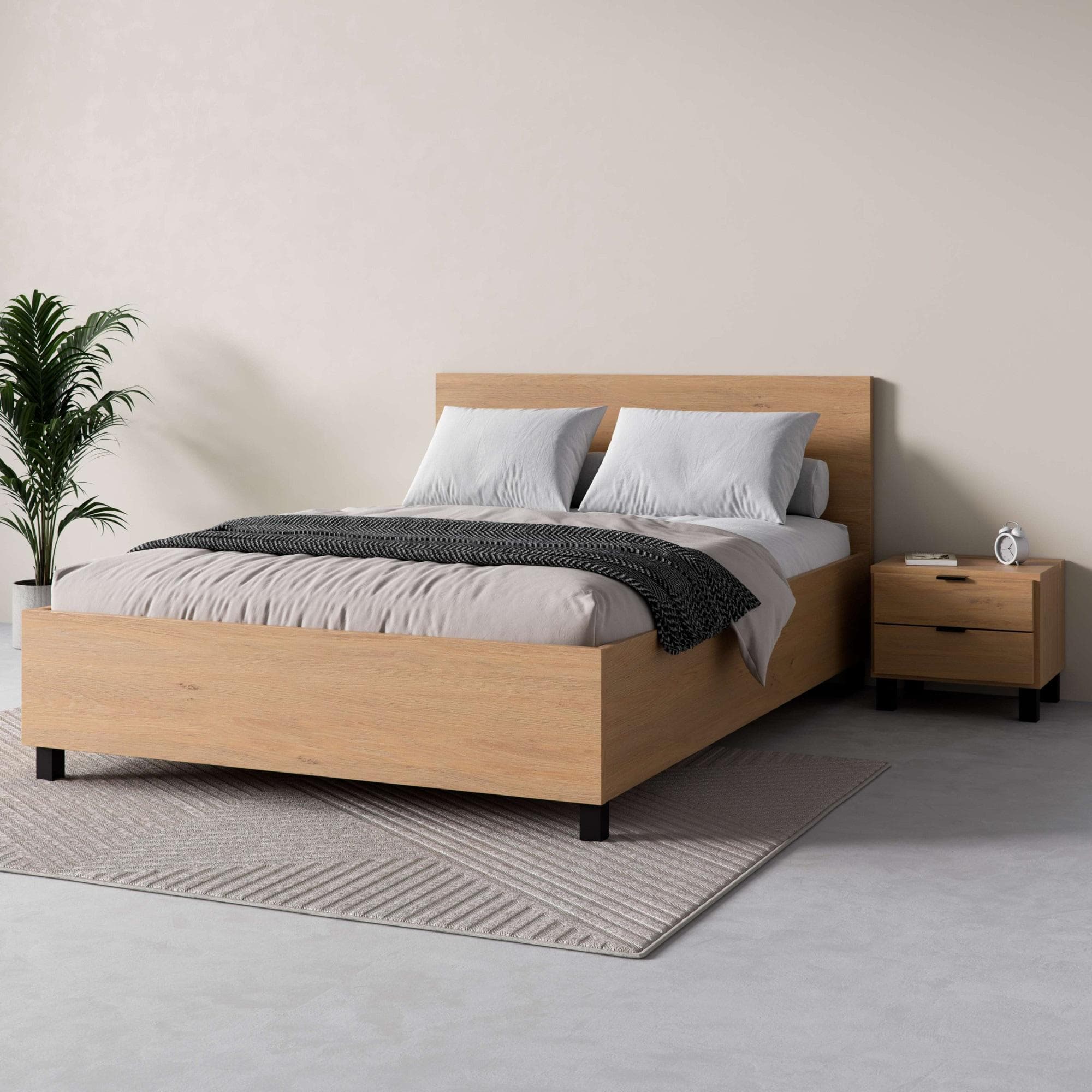 Bett VOX SIMPLE mit Bettkasten Eiche 140x200 cm