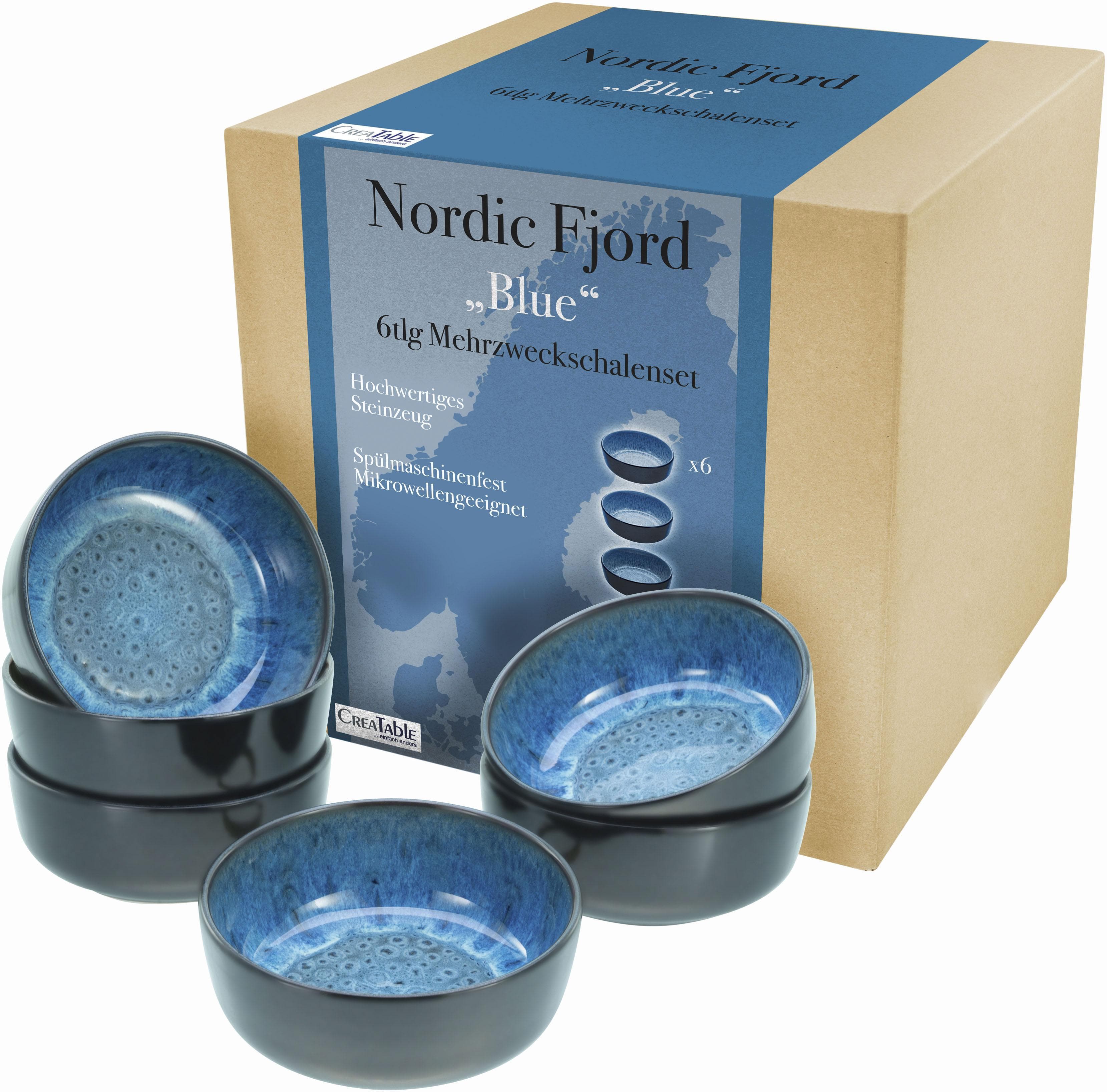 CREATABLE Müslischale Set Nordic Fjord Blau Steinzeug