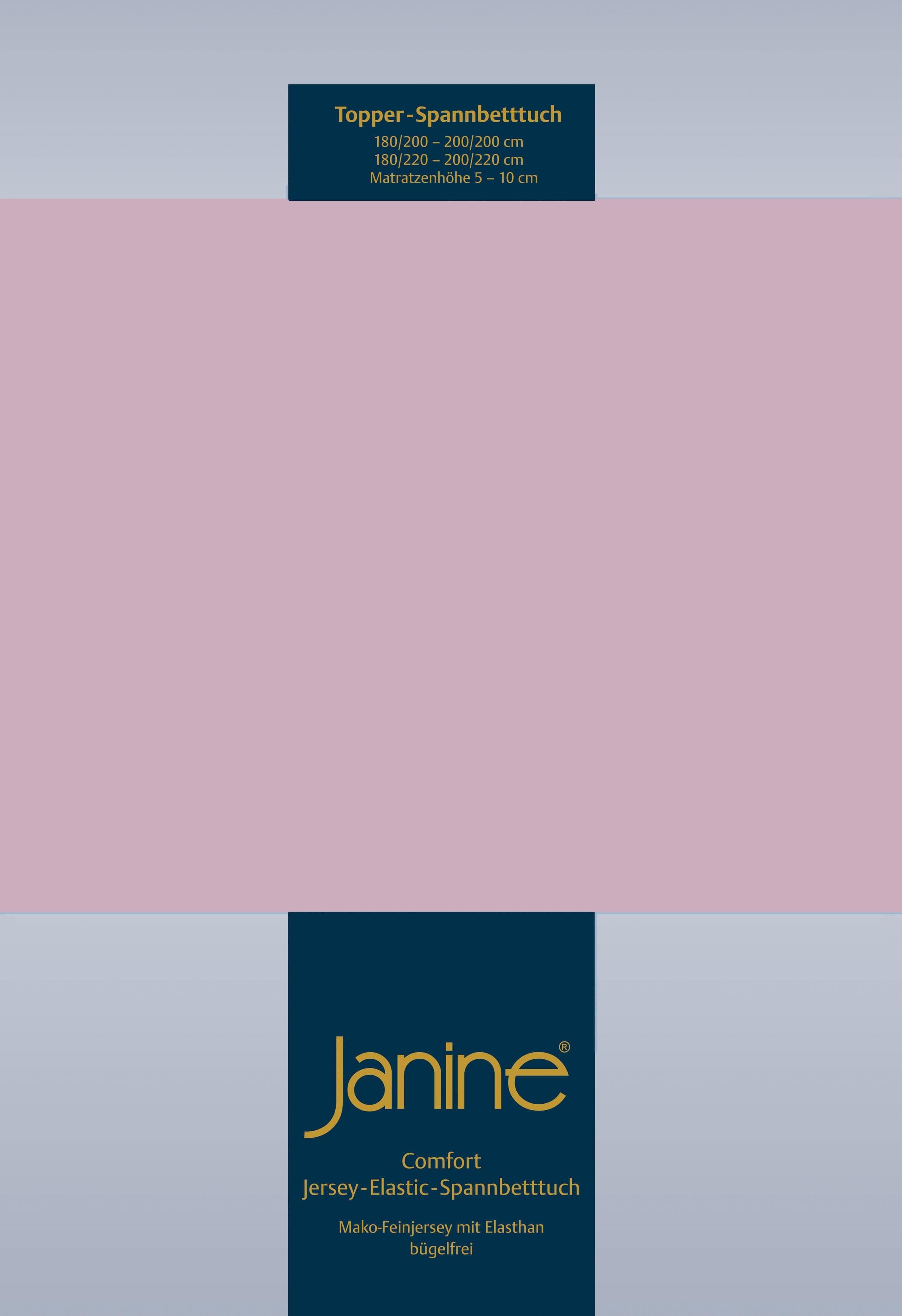 JANINE Spannbettlaken TOPPER 5001 Rosa Jersey-Elasthan Rundumgummizug