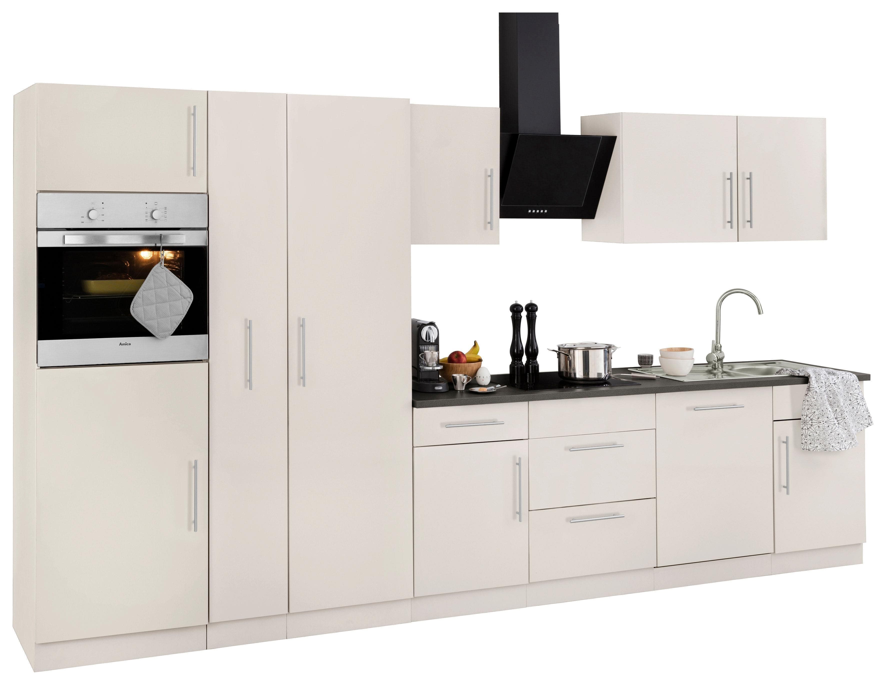 Wiho Küchenzeile Cali Beige Grau mit Granit Arbeitsplatte