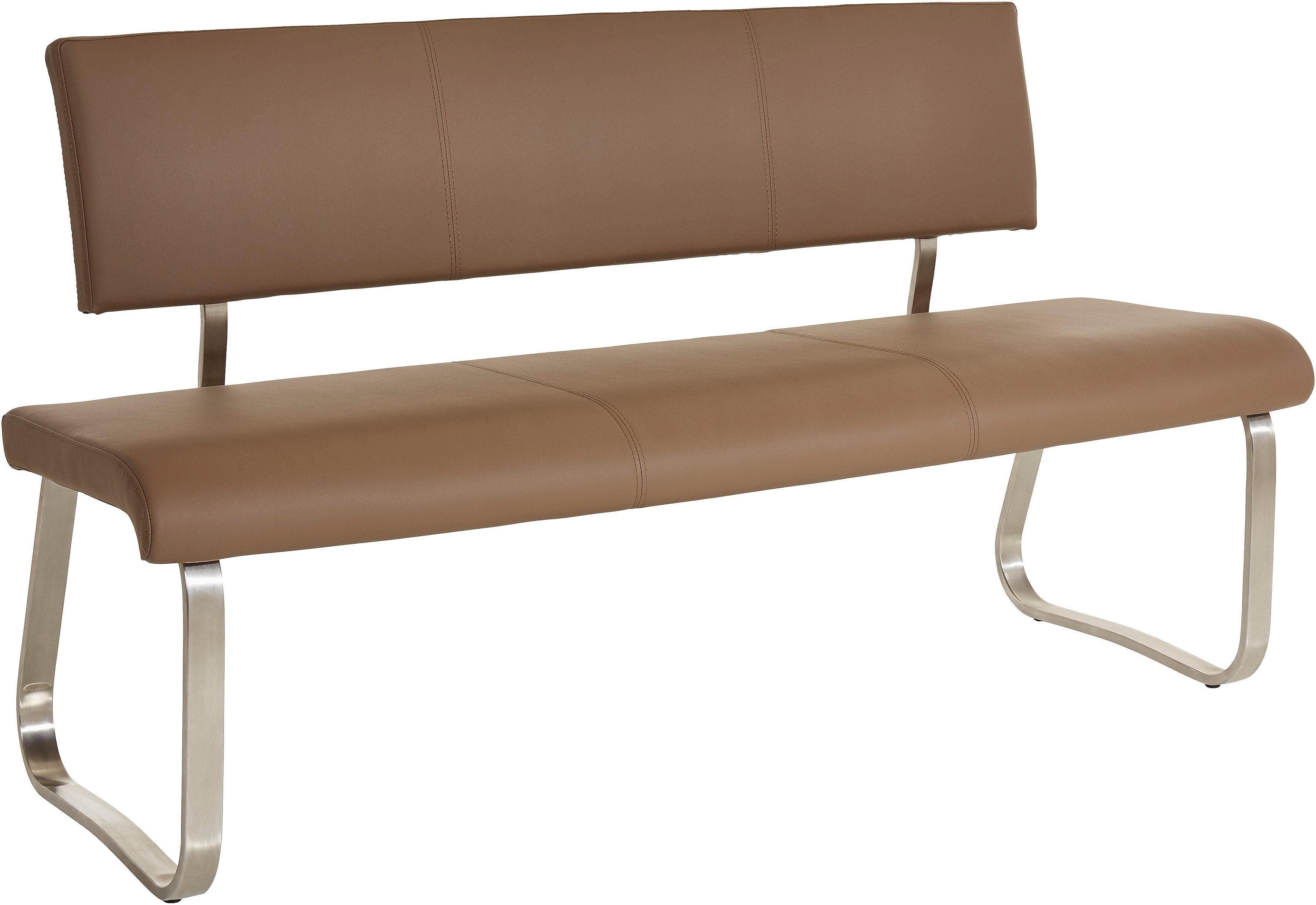 MCA Furniture Polsterbank Arco Cappuccino Edelstahl Gebürstet