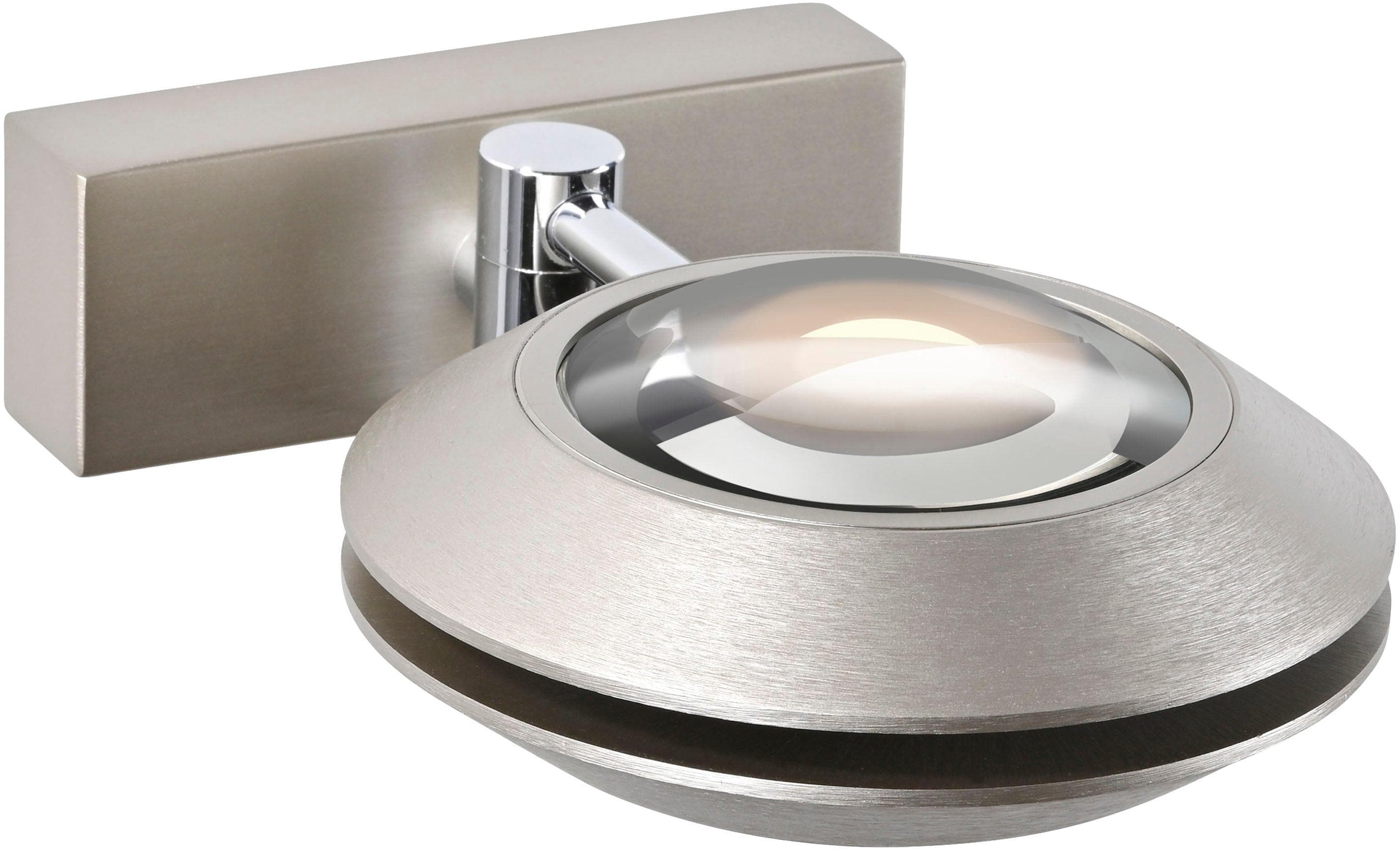 PURE LED-Wandlampe Oculis Silber 2-flg. Eisen