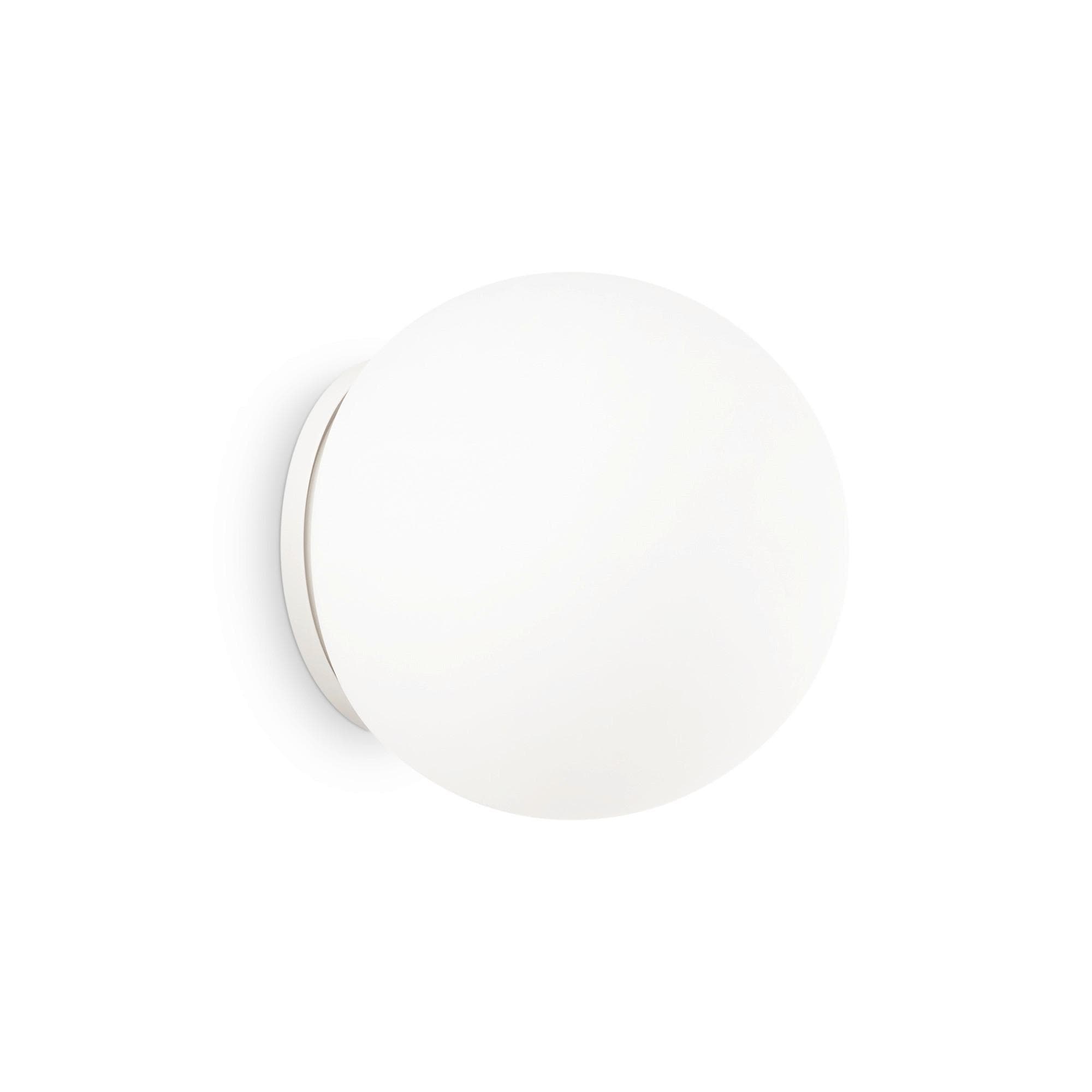 Ideal Lux Wandleuchte Mapa, Ø 30 cm, E27, Weiß, Glas, Kugel