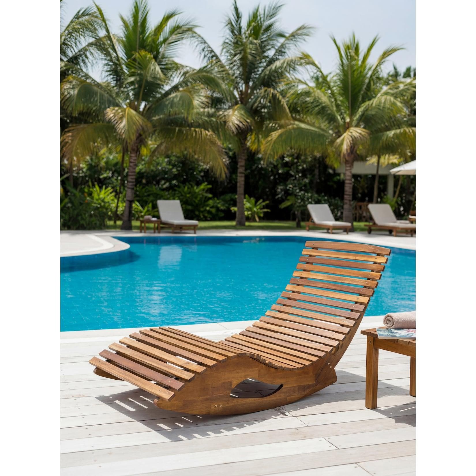 Ergonomische Schwungliege aus Akazienholz FSC®