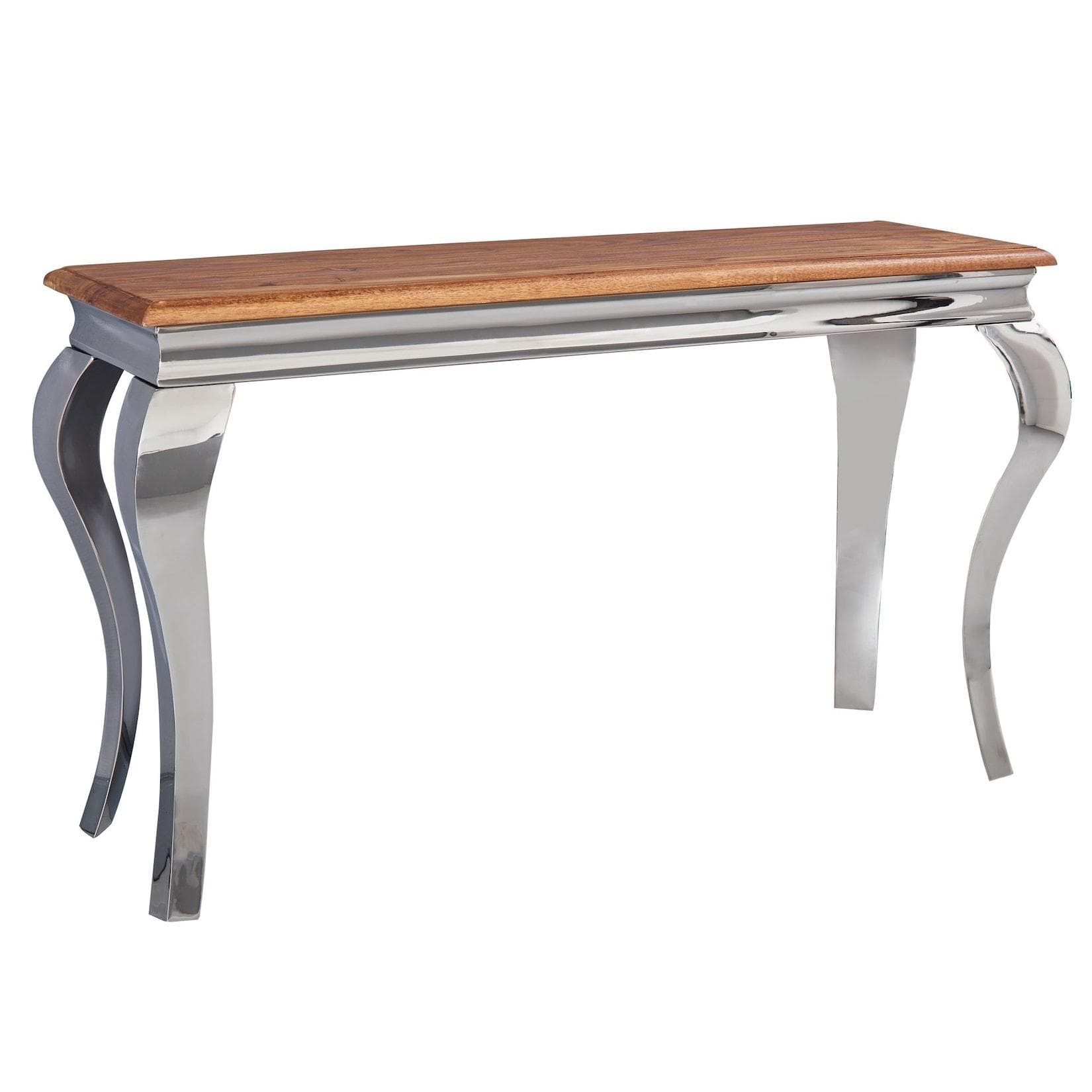 KADIMA DESIGN Massivholz Konsolentisch Sheesham Silberbeine