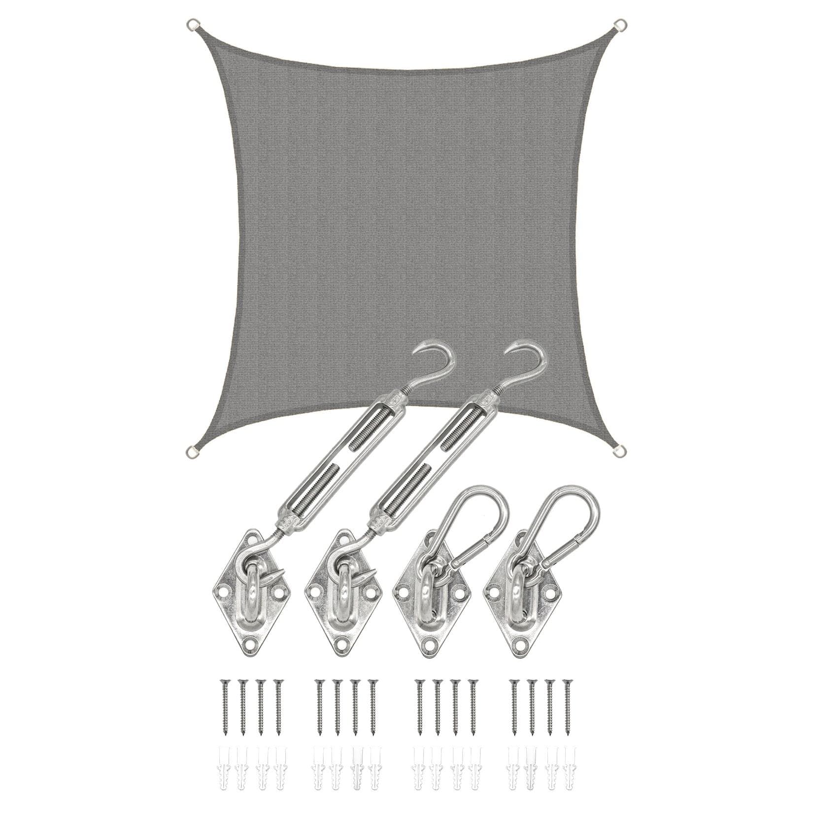 AMANKA 3x3m UV Sonnensegel Viereckig mit Befestigung