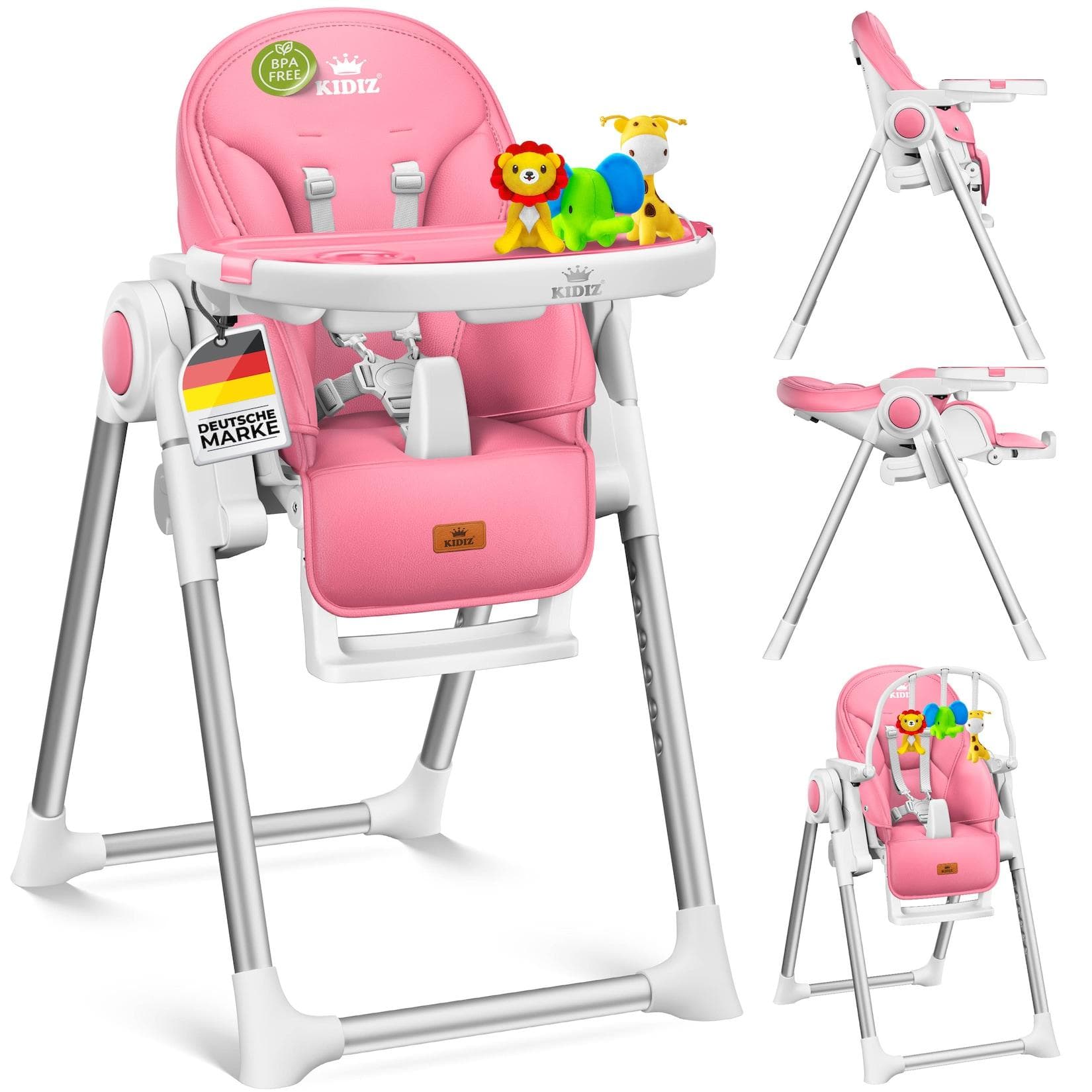 KIDIZ 3in1 Hochstuhl Kinderhochstuhl inkl. Spielbügel, Babyliege, Kombihochstuhl