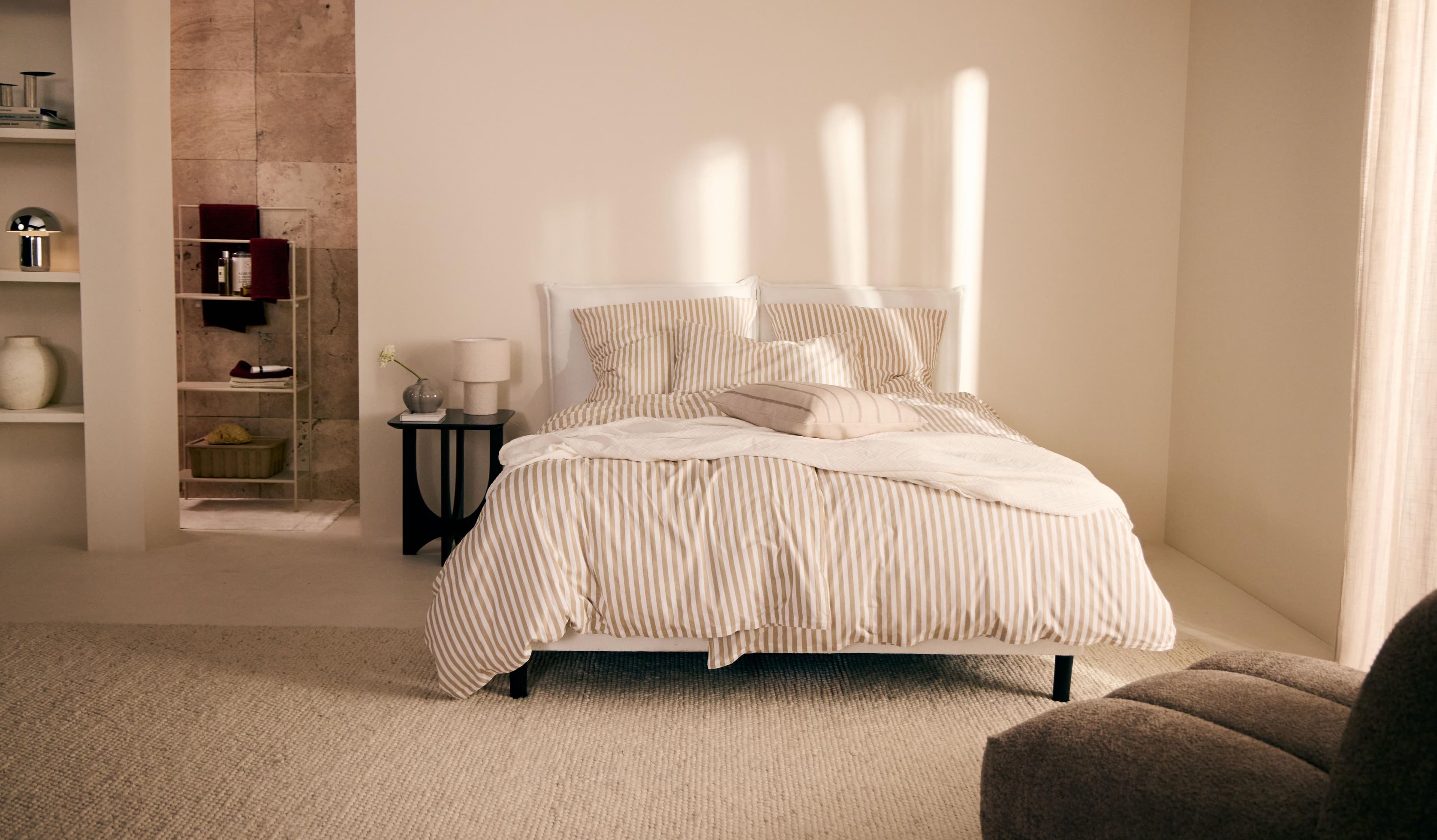 LeGer Home ERIK Boxbett mit Matratze creme