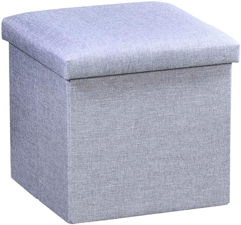 KESPER Sitzhocker Box Grau mit Stauraum und gepolsterter Sitzfläche