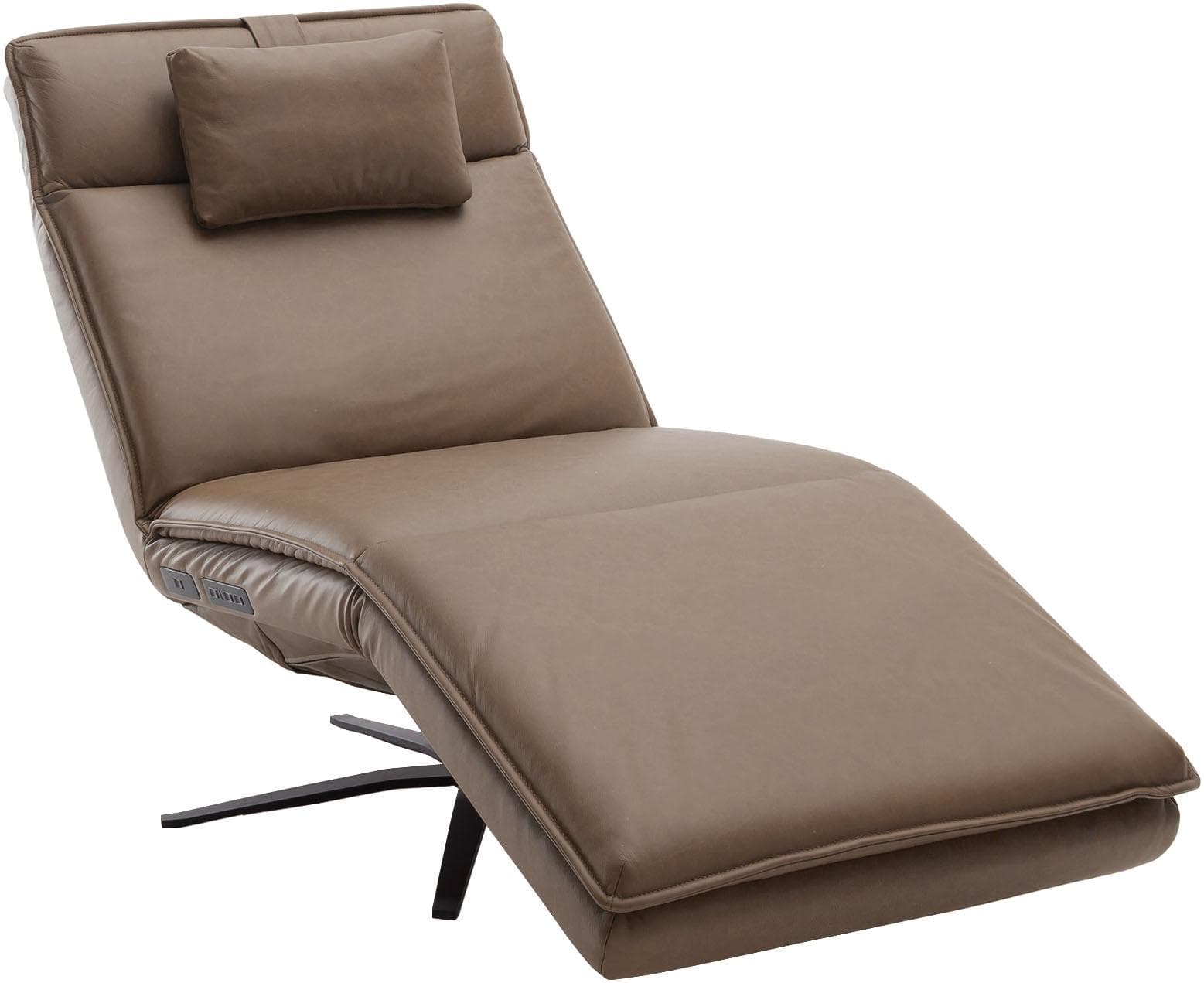 SCHÖNER WOHNEN Relaxsessel Belize 100% Leder Taupe Elektrisch Verstellbar USB