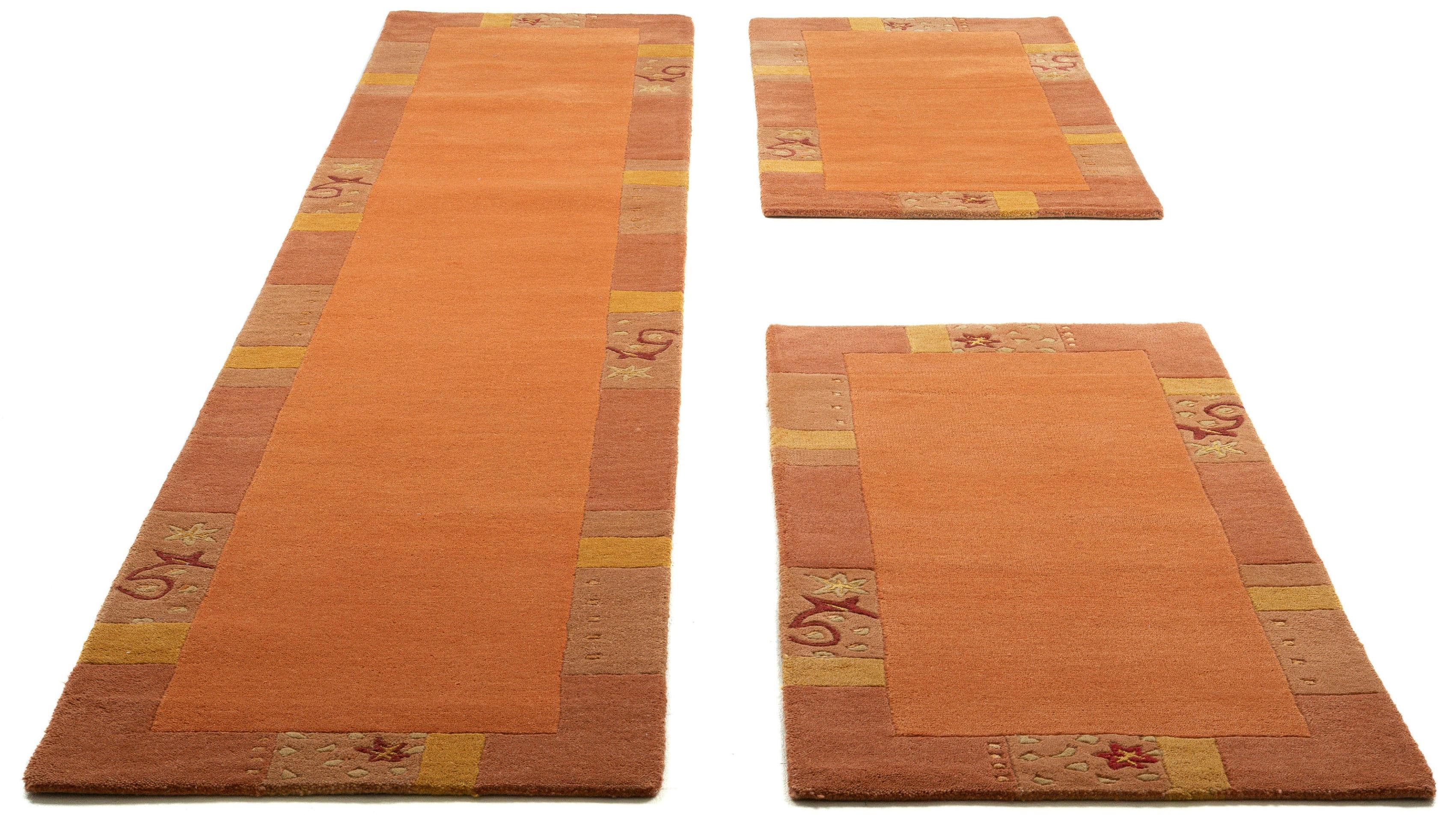 THEKO Royal Ganges Bettumrandung Set Terrakotta 3-tlg. Handgetuftet