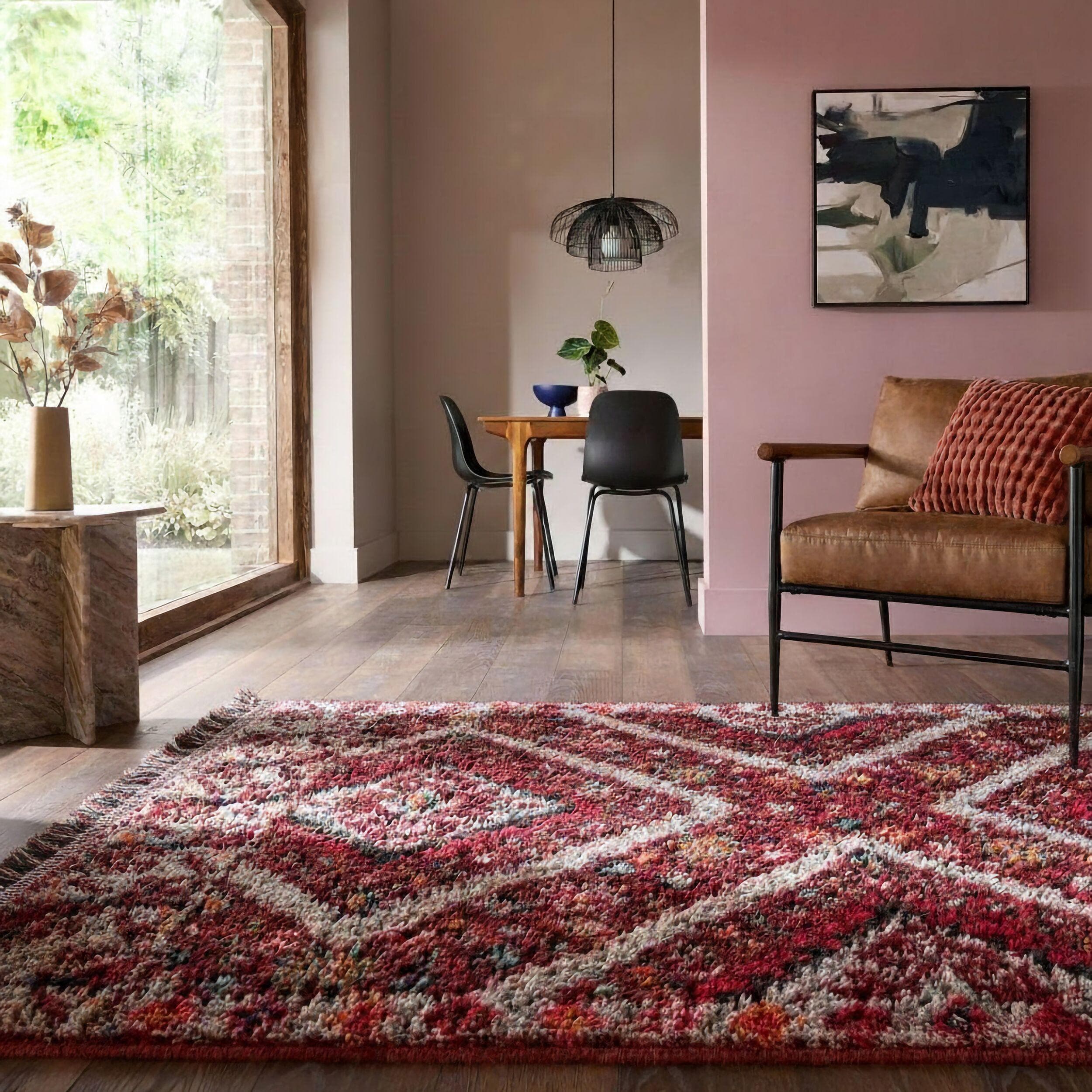 FLAIR RUGS Emil Shaggy Teppich Rot Hochflor