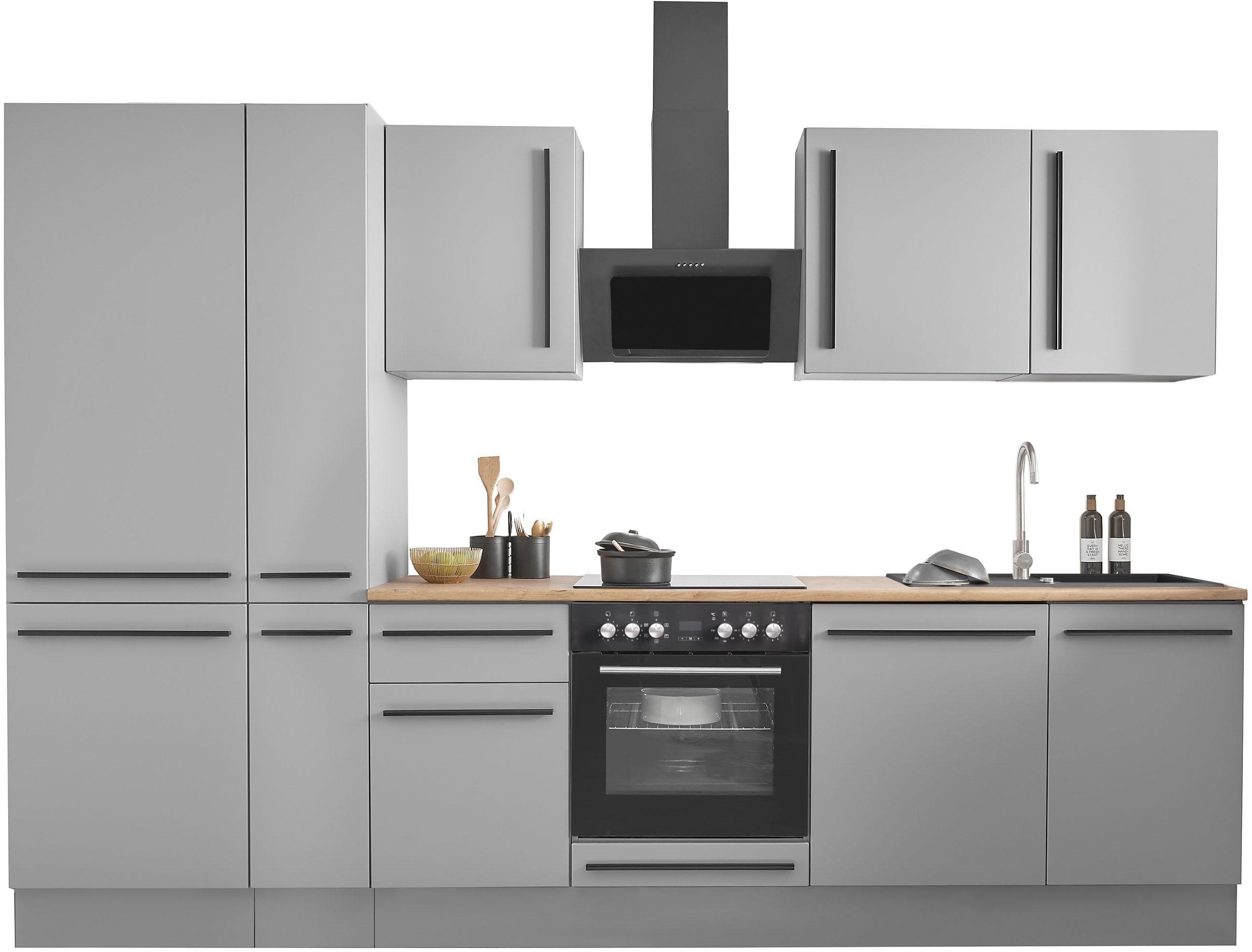 BASIC BY BALCULINA Denver Küchenzeile 310cm grau mit E-Geräten