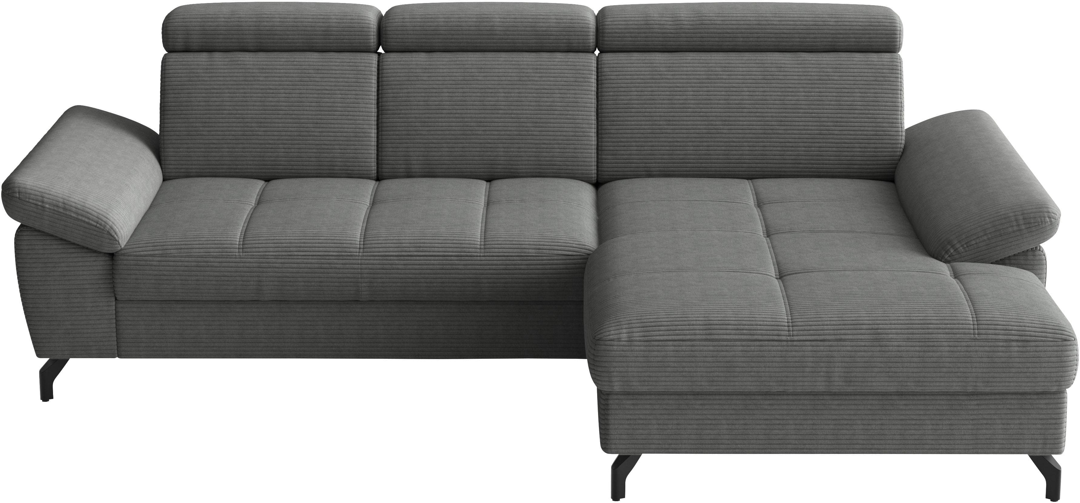 SIT & MORE Vanity Ecksofa grau mit Recamiere und Verstellfunktion