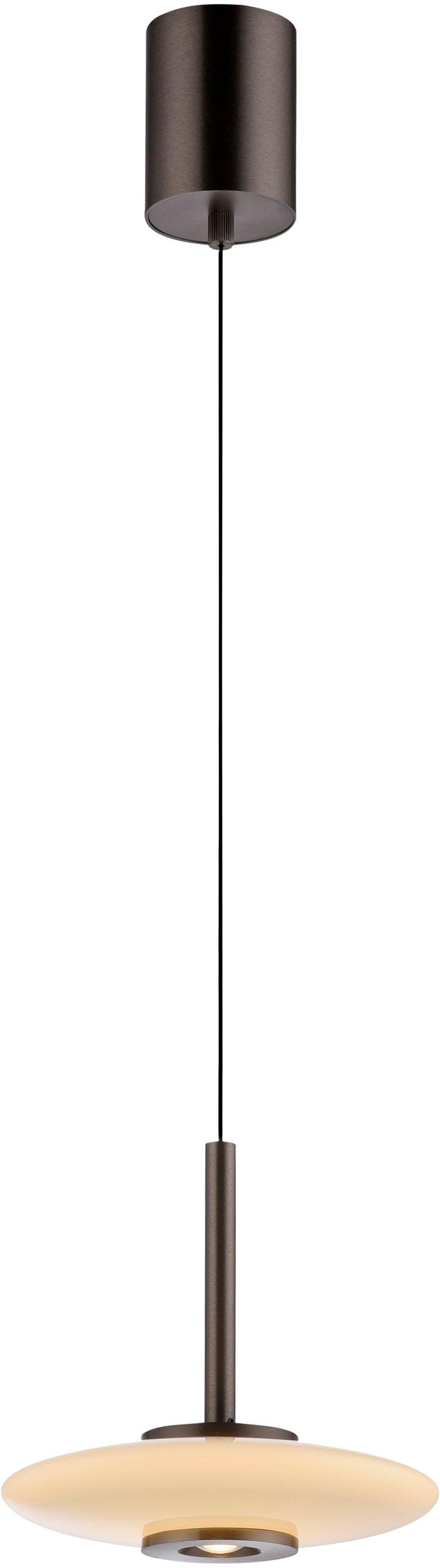 PURE LED-Hängelampe Vitrum Braun Glas Aluminium 22 cm