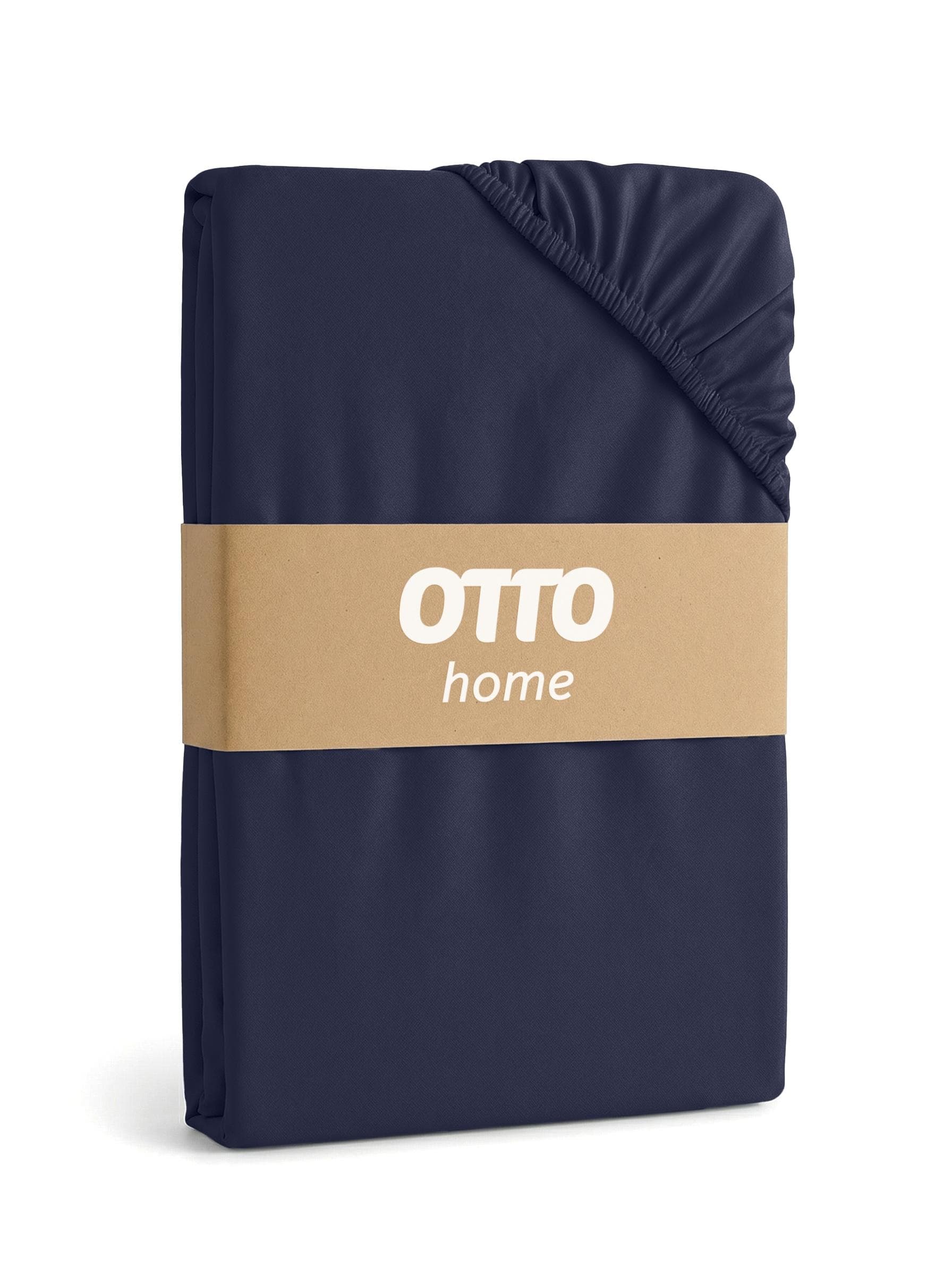OTTO home Spannbettlaken Jersey Marine 100% Baumwolle