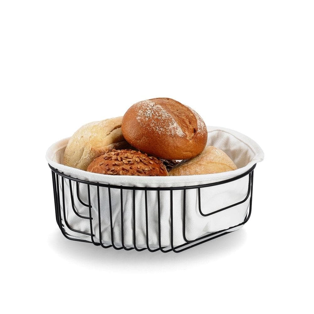 ZELLER PRESENT Brotkorb Schwarz Industrial-Stil mit Beutel