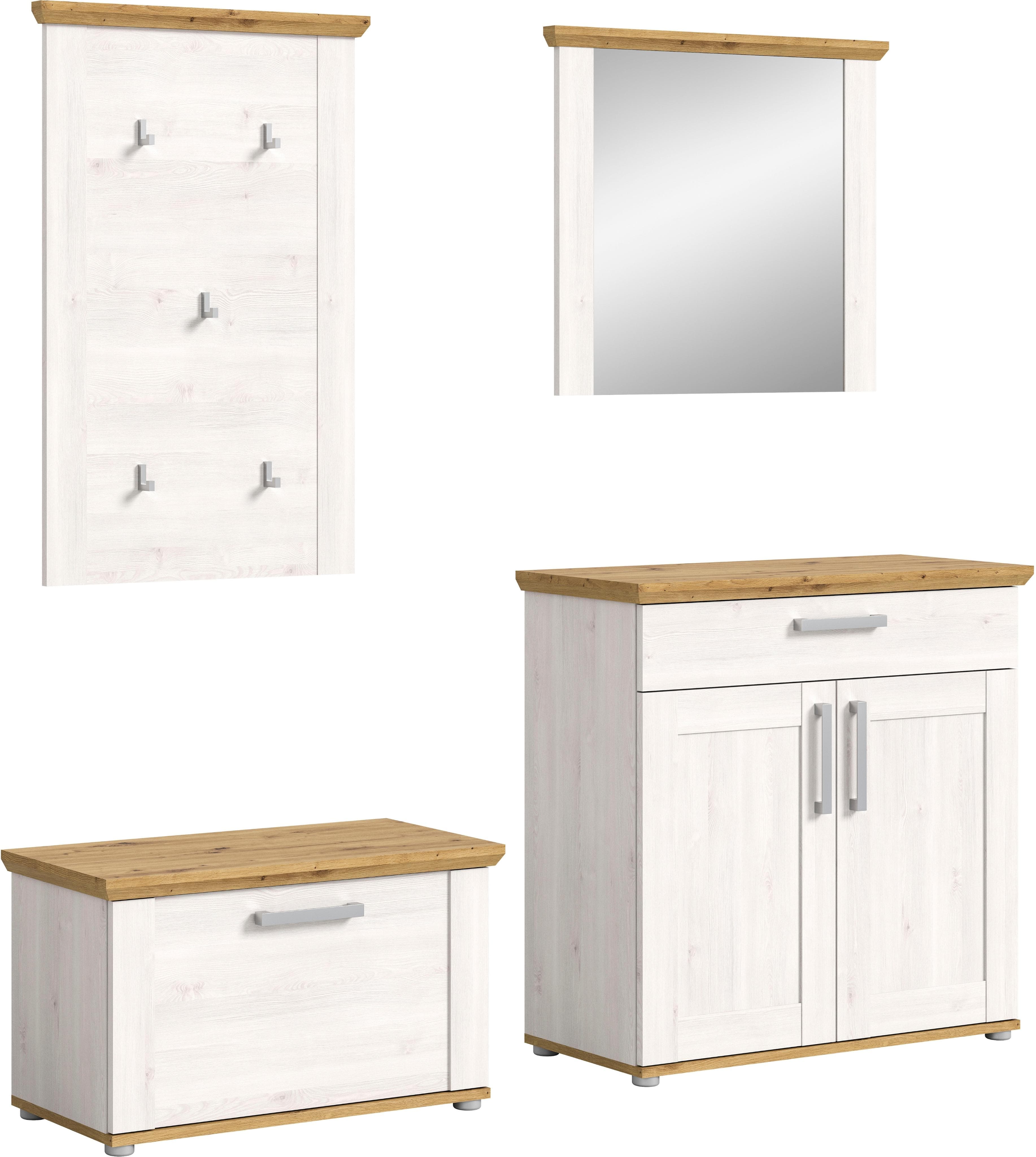 Home Affaire Garderoben-Set 4-teilig Landhausoptik Weiß