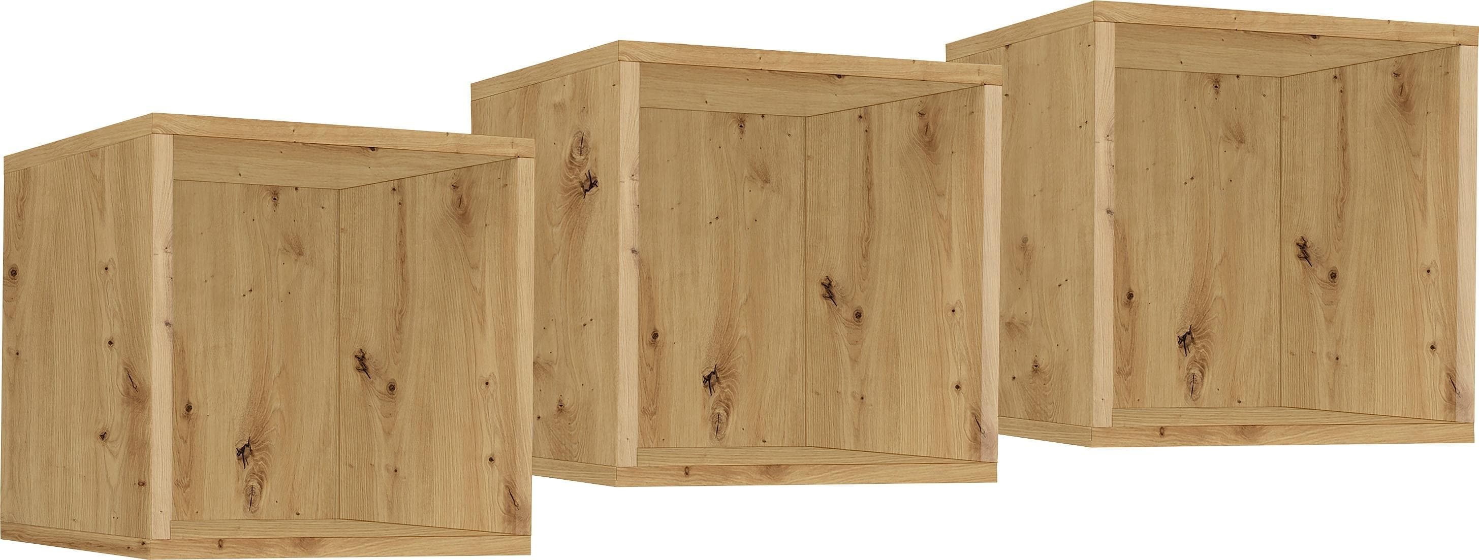 Mäusbacher Regalwürfel Set 3-tlg. Asteiche Modern