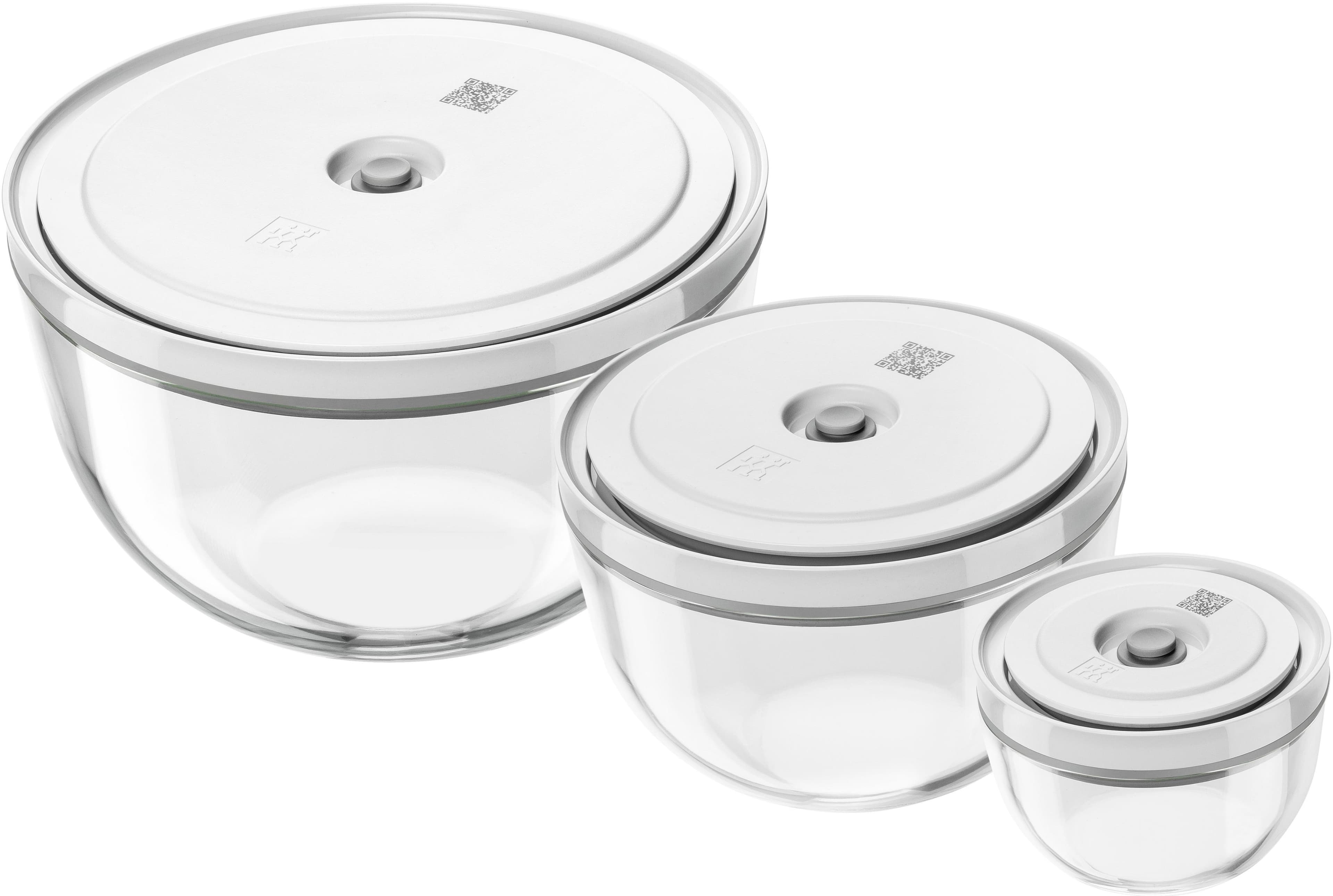 ZWILLING Fresh & Save Bowls Vakuum-Set Glas 6-tlg. Weiß/Transparent