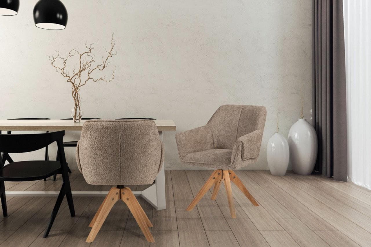 KAYOOM Polsterstuhl Dian 225 Taupe Polyester-Bouclé
