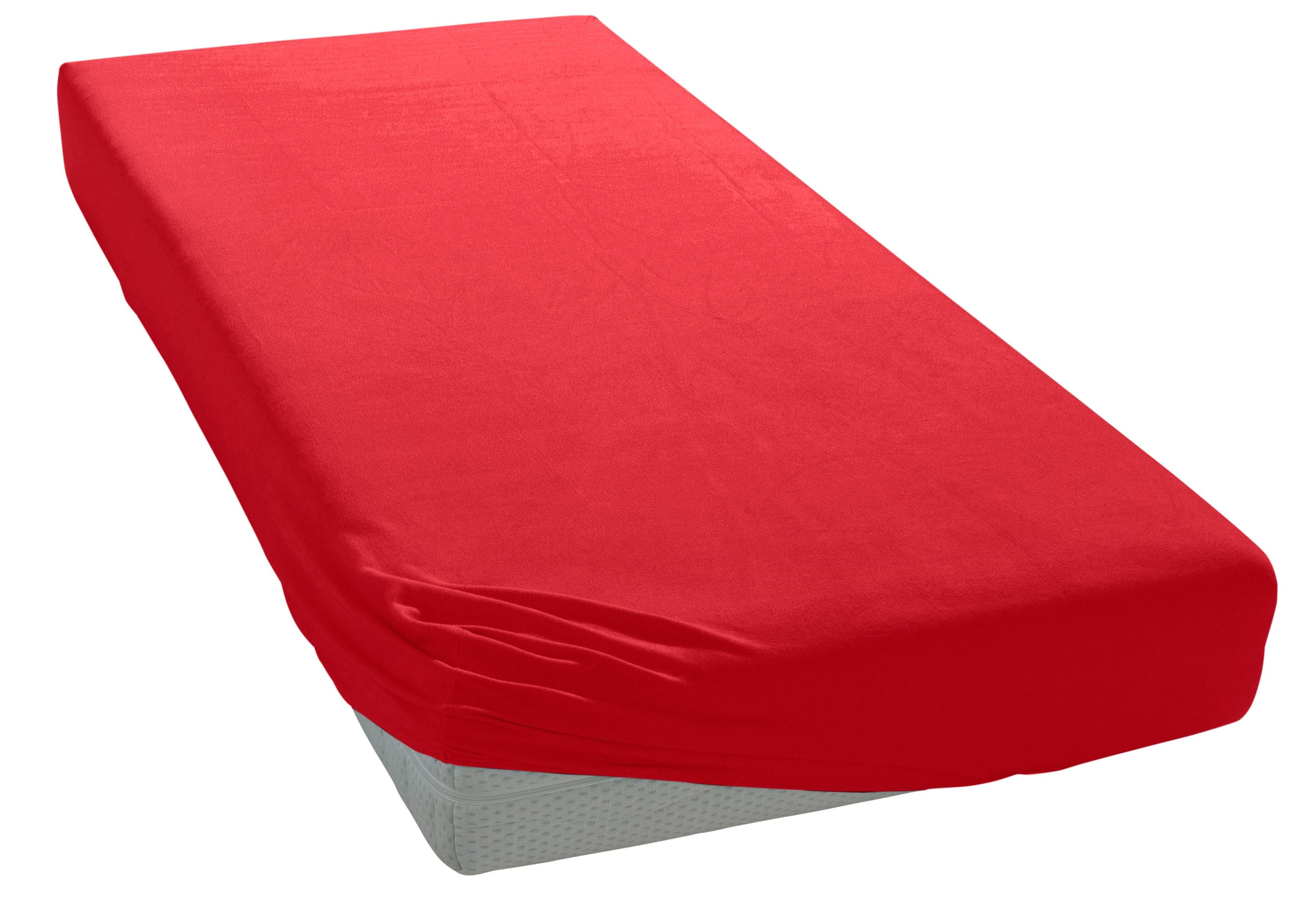 OTTO HOME Spannbettlaken Rot 100% Baumwolle Jersey
