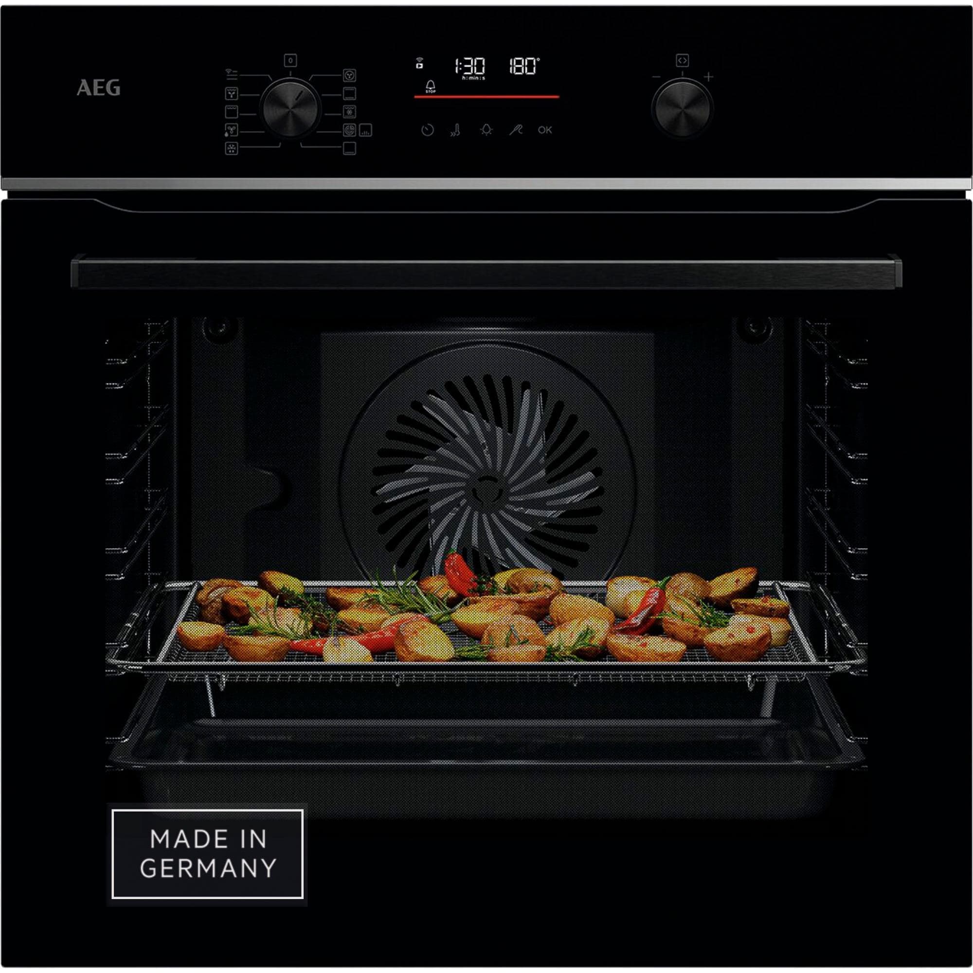 AEG Pyrolyse Backofen TS6PB50WAB Schwarz AirFry-Funktion