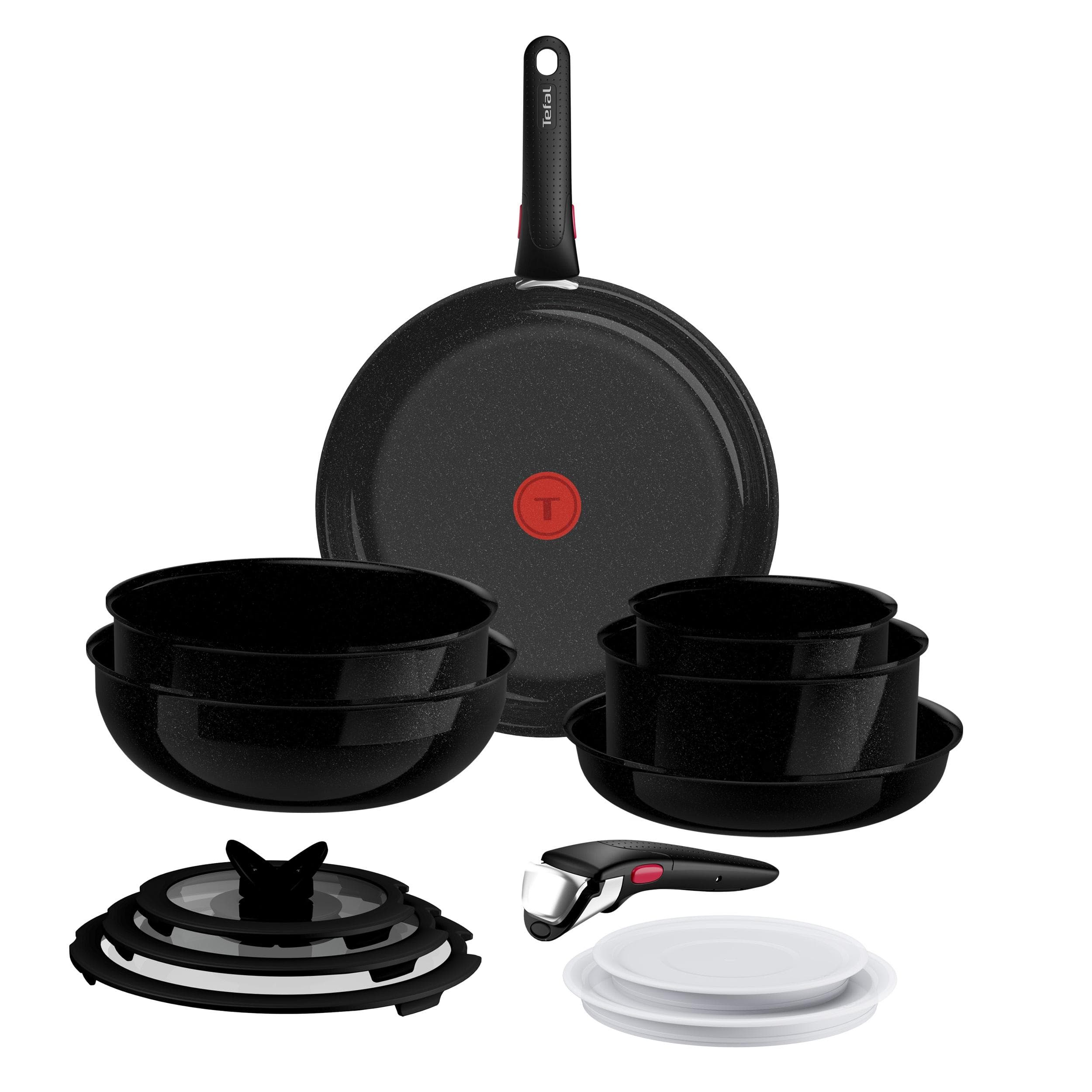 Tefal Ingenio Excellence Keramik Pfannen-Set Schwarz mit abnehmbarem Griff