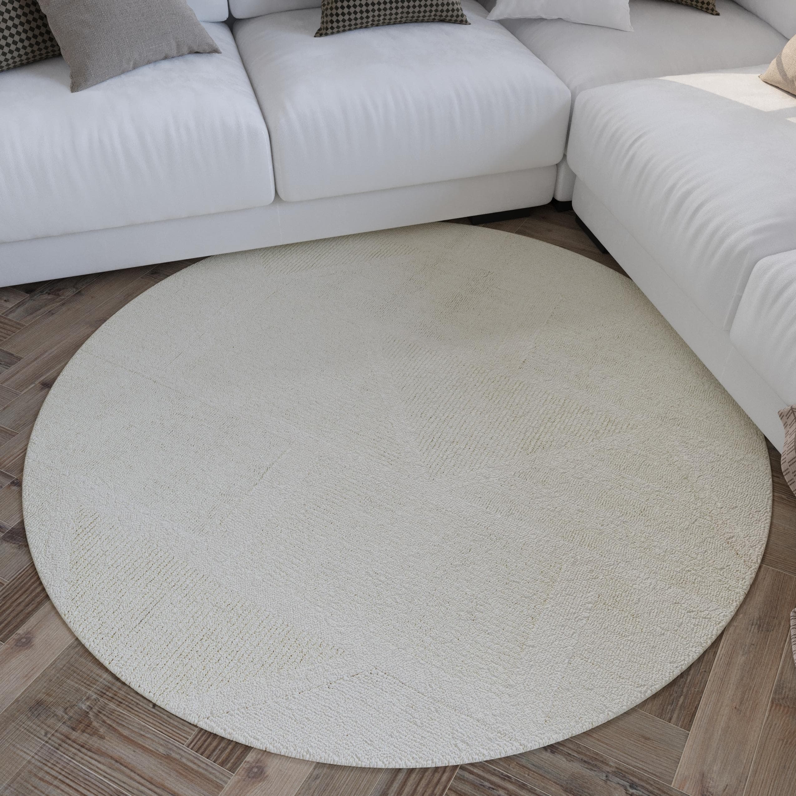 WECON HOME Wollteppich Hamptons FIVETEEN Beige Rund