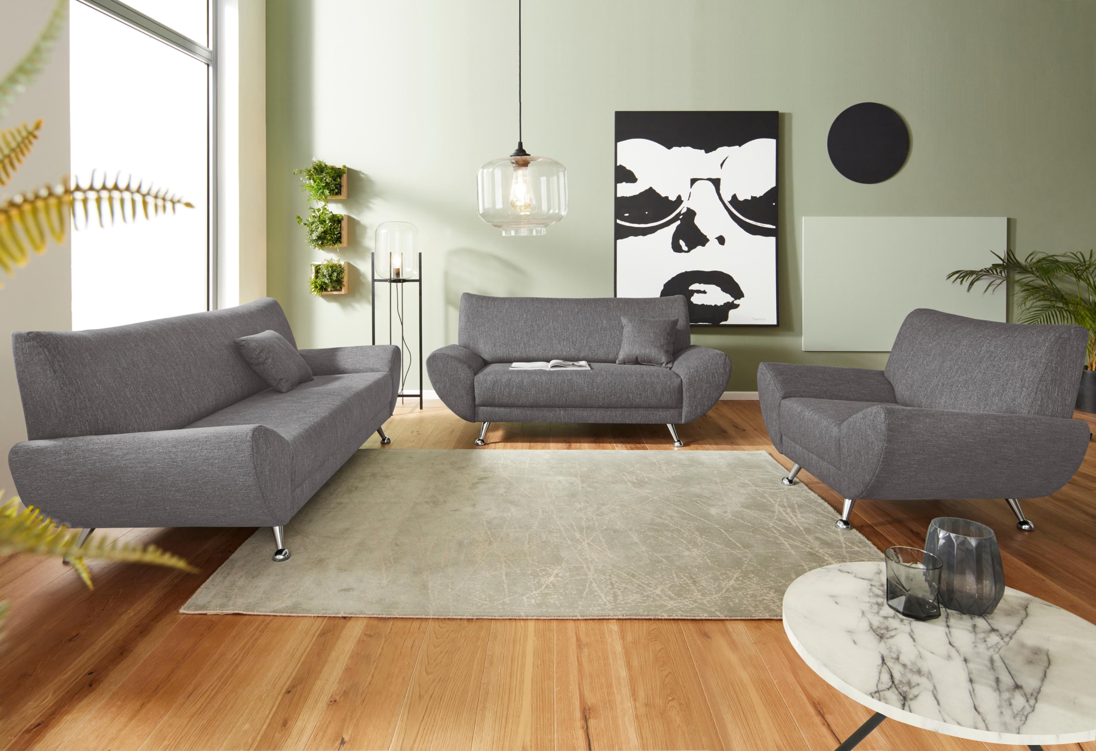 HOME AFFAIRE Saltare Polstergarnitur Grau Modern 3-teilig