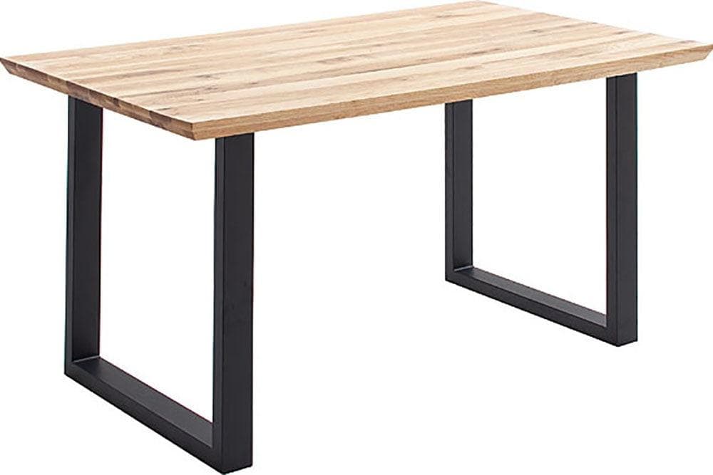 MCA LIVING Palais Esstisch Zerreiche massiv schwarz/beige