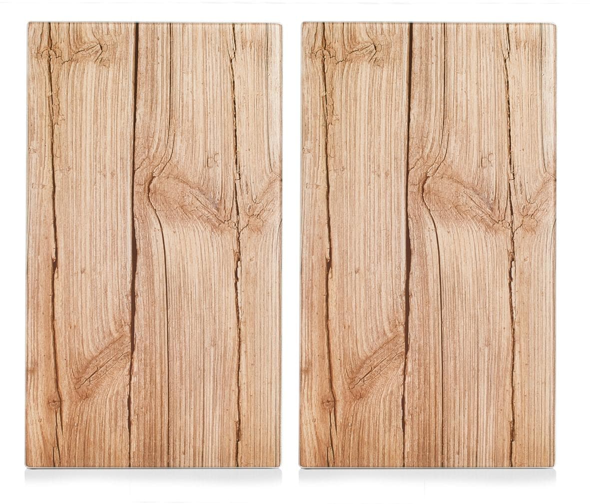 Zeller Present Schneide- und Abdeckplatte Wood Beige/Braun 30x52cm ESG-Sicherheitsglas